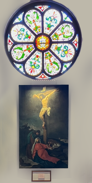 The newly restored painting, “Christ on the Cross.”