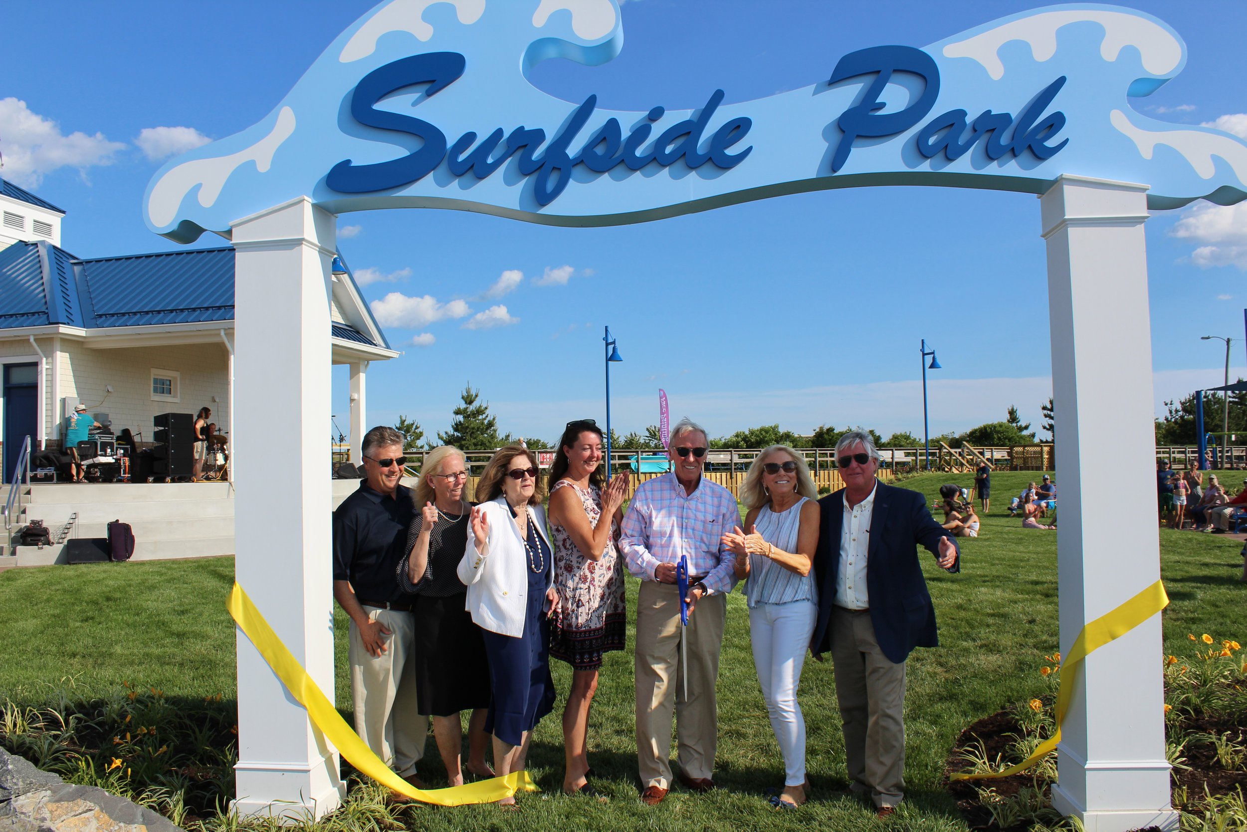 At the ribbon cutting for Surfside Park in 2017.