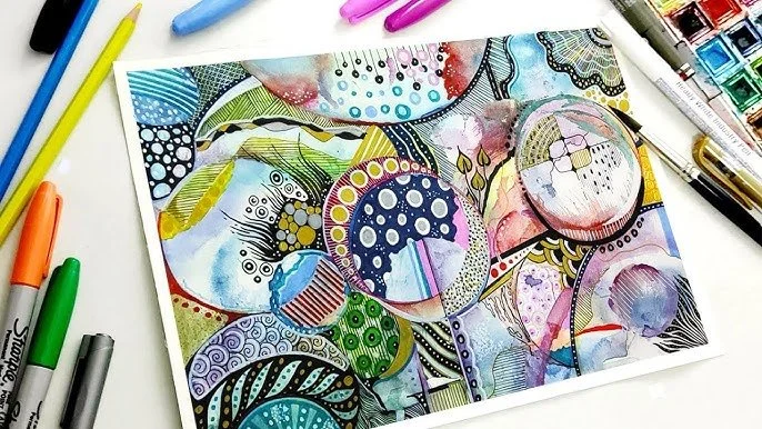 Watercolor Zentangle