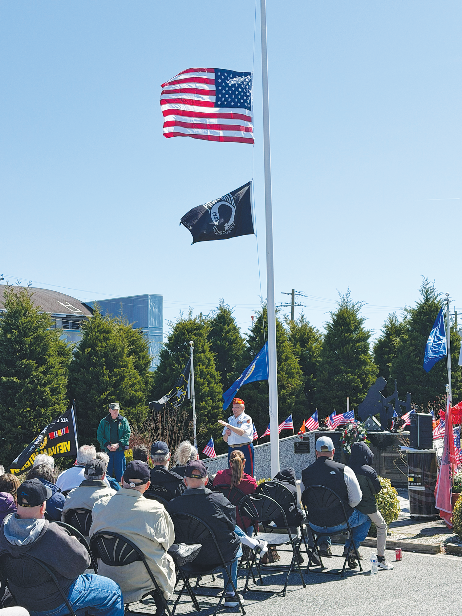 LaRosa speaking at the Vietnam Veterans Memorial Museum in Erma.