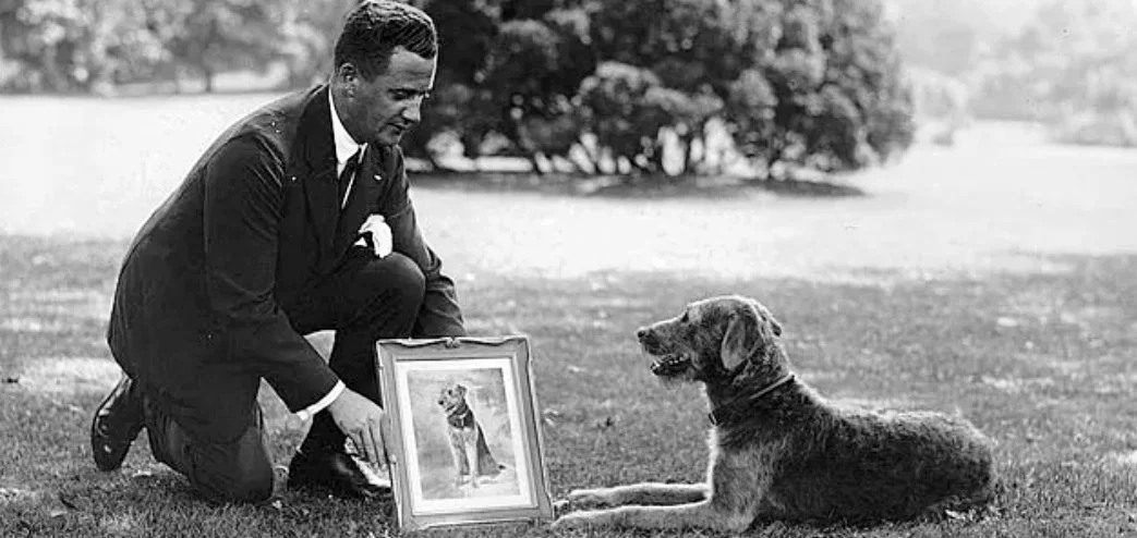 Warren G. Harding with Laddie Boy