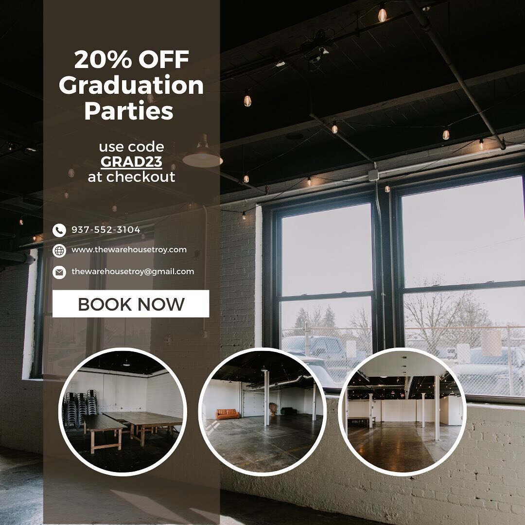Attention all 2023 grads 🎓✨

Enjoy 20% off your booking through May 6th. Book with us using the link in our bio and we can&rsquo;t wait to celebrate you! 🎉