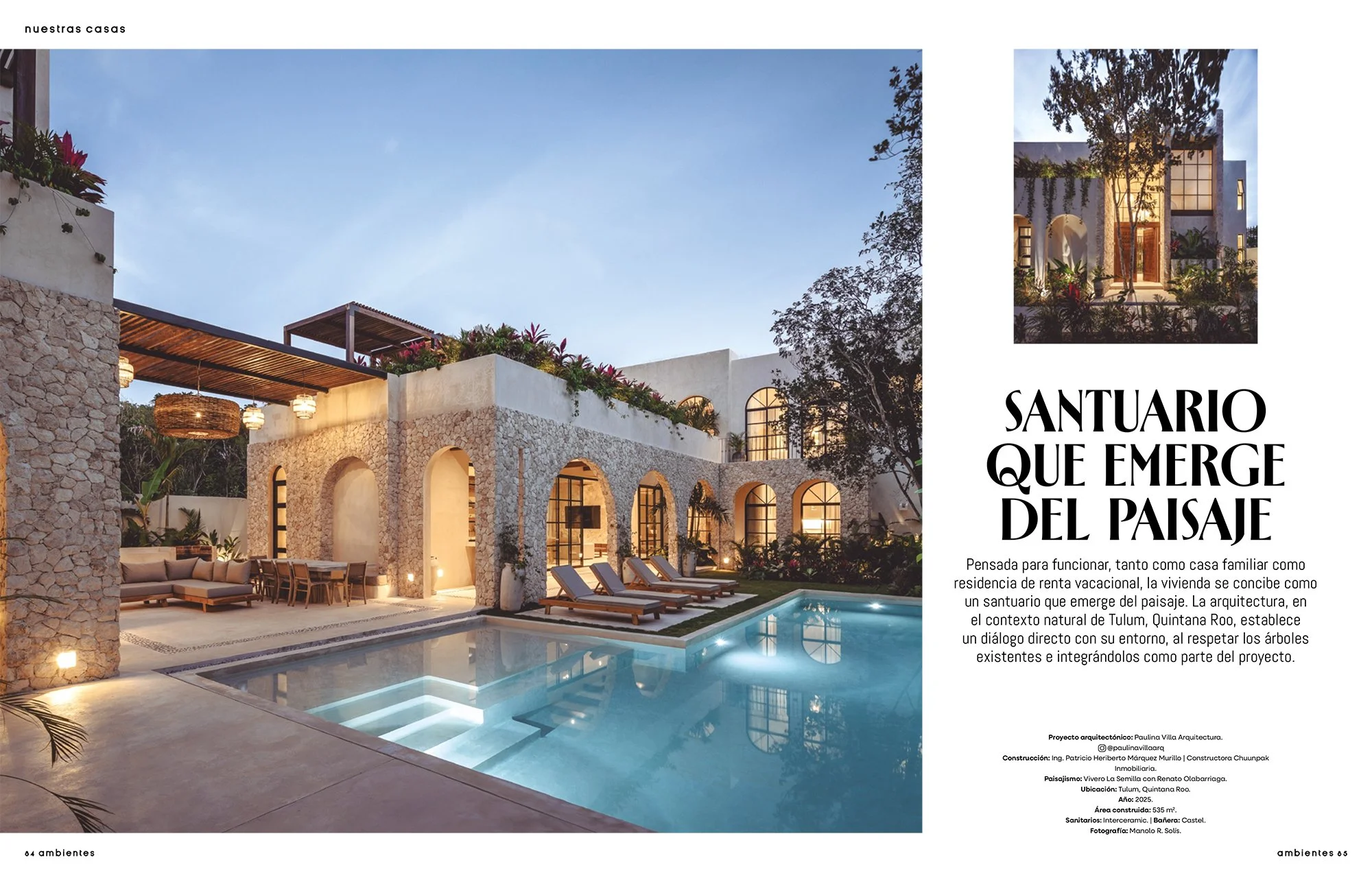 Agradecemos al equipo editorial de Revista Ambientes por incluir el proyecto de Caas Colina en esta edici&oacute;n. 

Revista Ambientes es una revista mexicana especializada en arquitectura, interiorismo y dise&ntilde;o, que comparte proyectos y tend