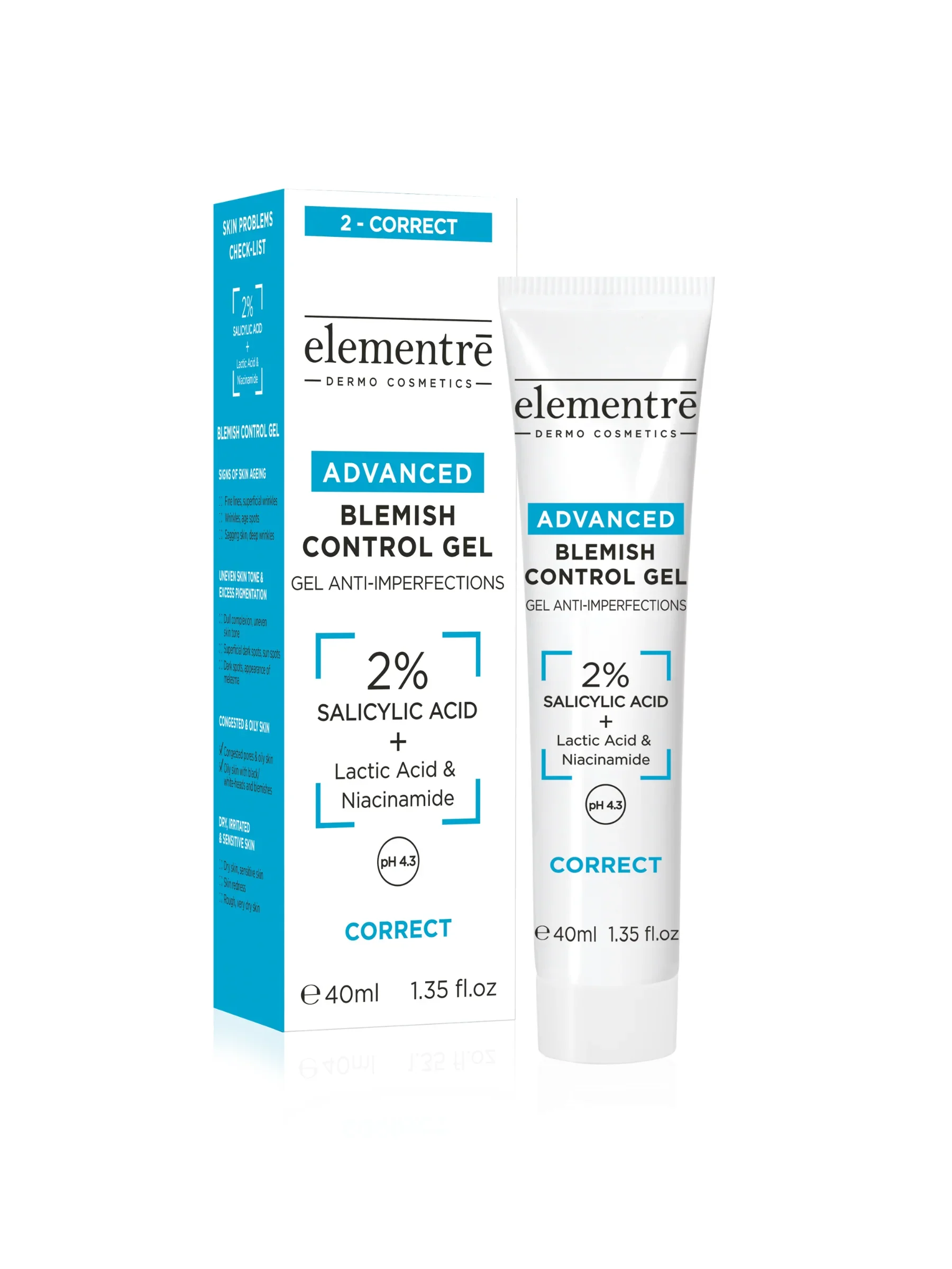 Elementré Blemish Control Gel - 2% Salicylic Acid - 40ml