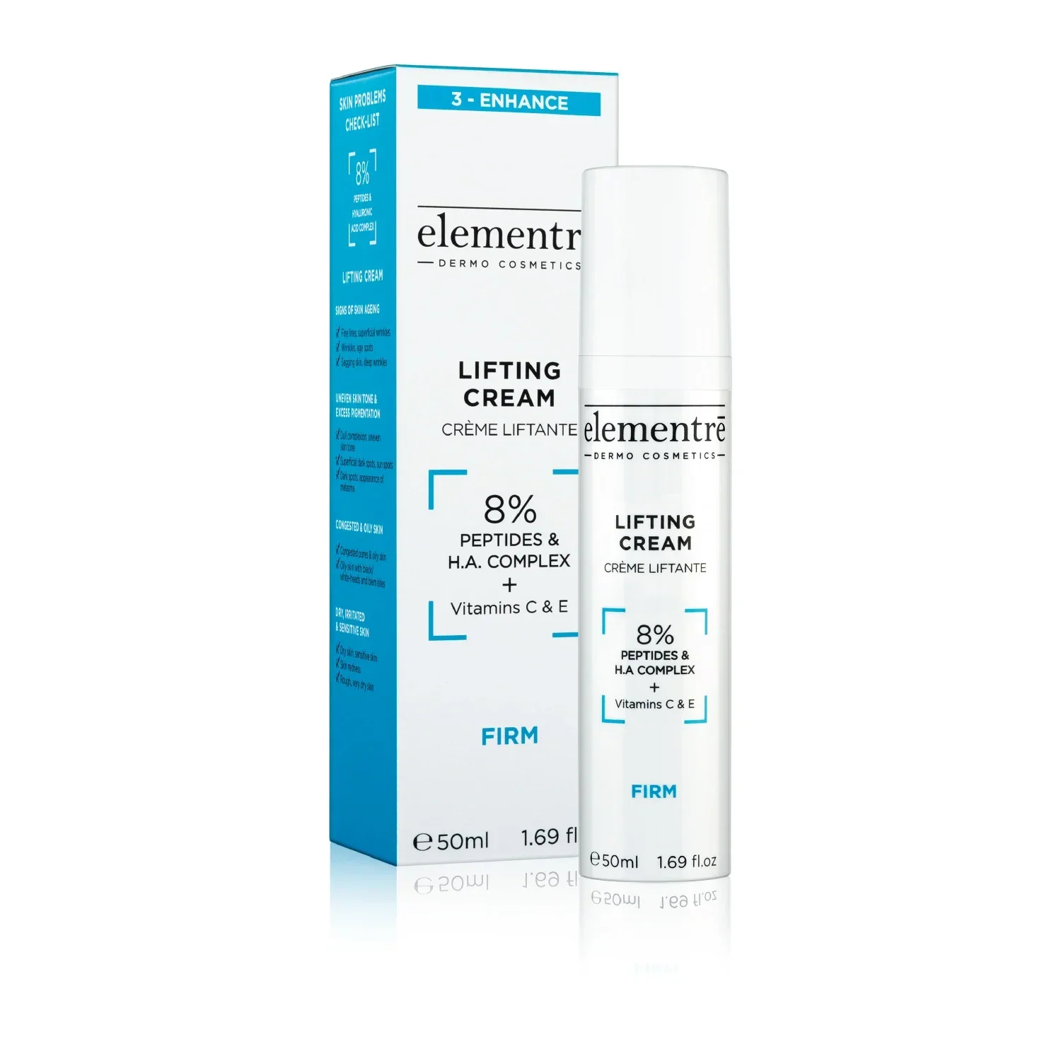 Elementré Lifting Cream - 8% Peptides & Hyaluronic Acid - 50ml