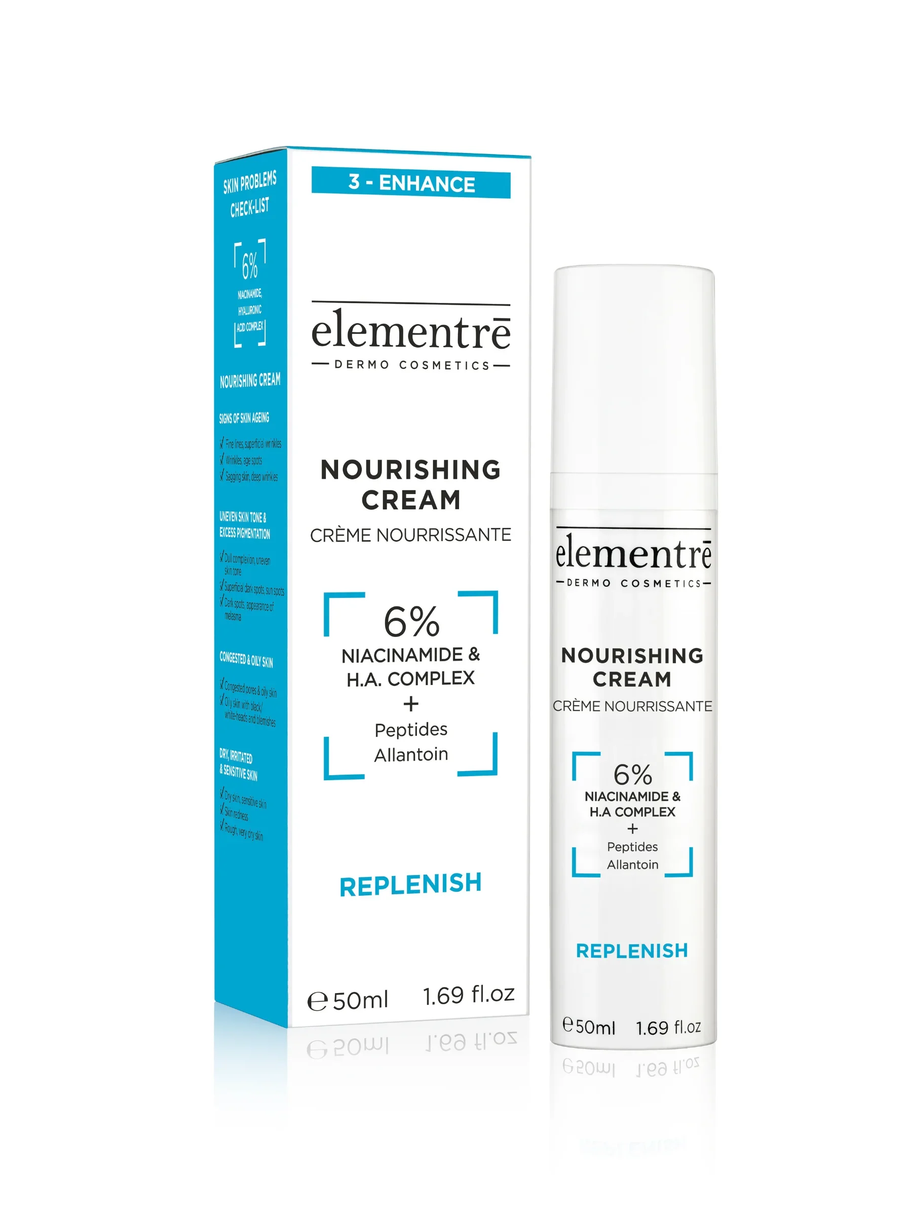 Elementré Nourishing Cream - 6% Niacinamide & Hyaluronic Acid - 50ml