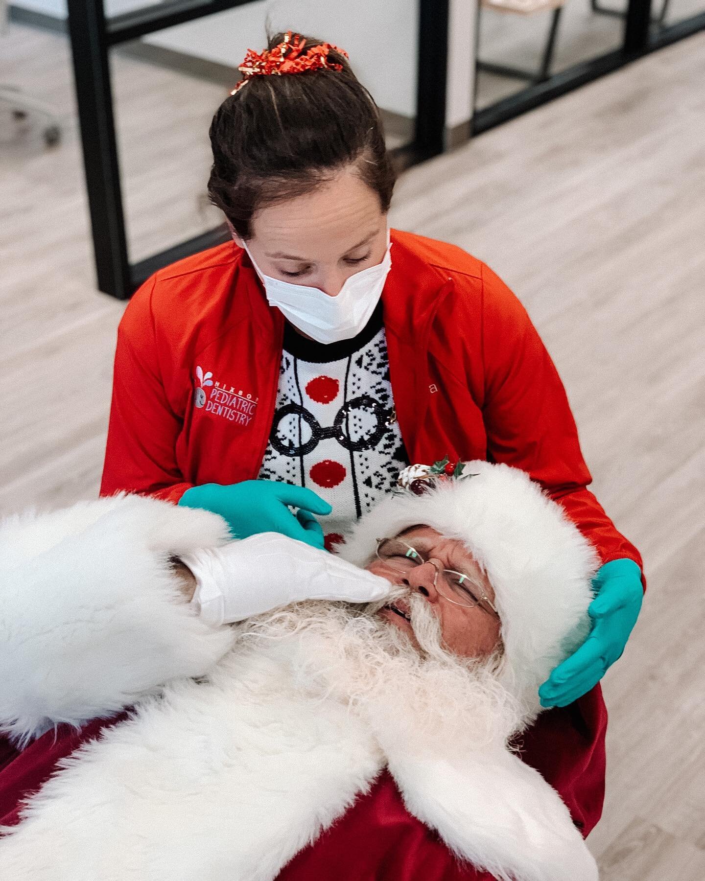 Getting Santa&rsquo;s teeth ready for all the Christmas cookies!🎄❤️