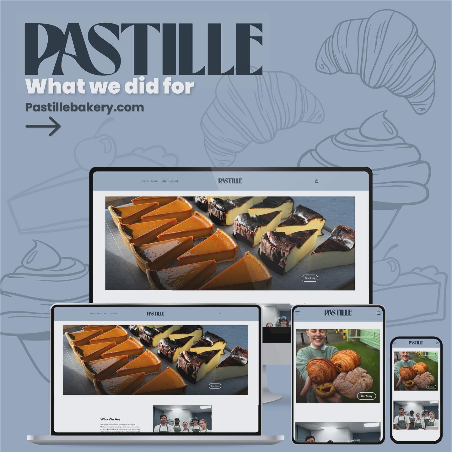 We helped @pastille_bakery update their website with their new branding and business name. With a new location it was important to make the contact information clear and accessible. We helped with FAQs, section updates, custom coding, Google Business