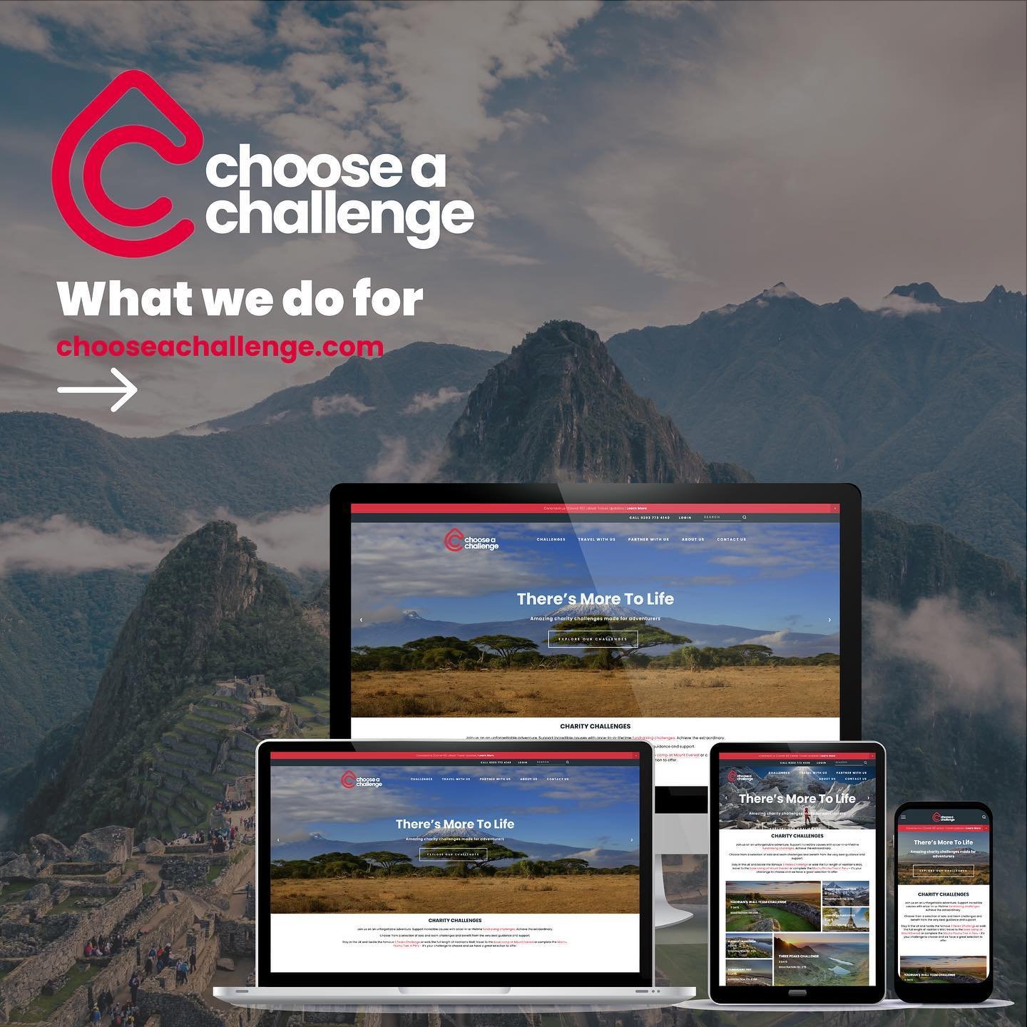 Choose a Challenge takes people on awesome journeys around the world and helps raise millions for charity. They have offices in London and the US. We help them with their website maintenance, custom code edits, Mailchimp and troubleshooting problems.