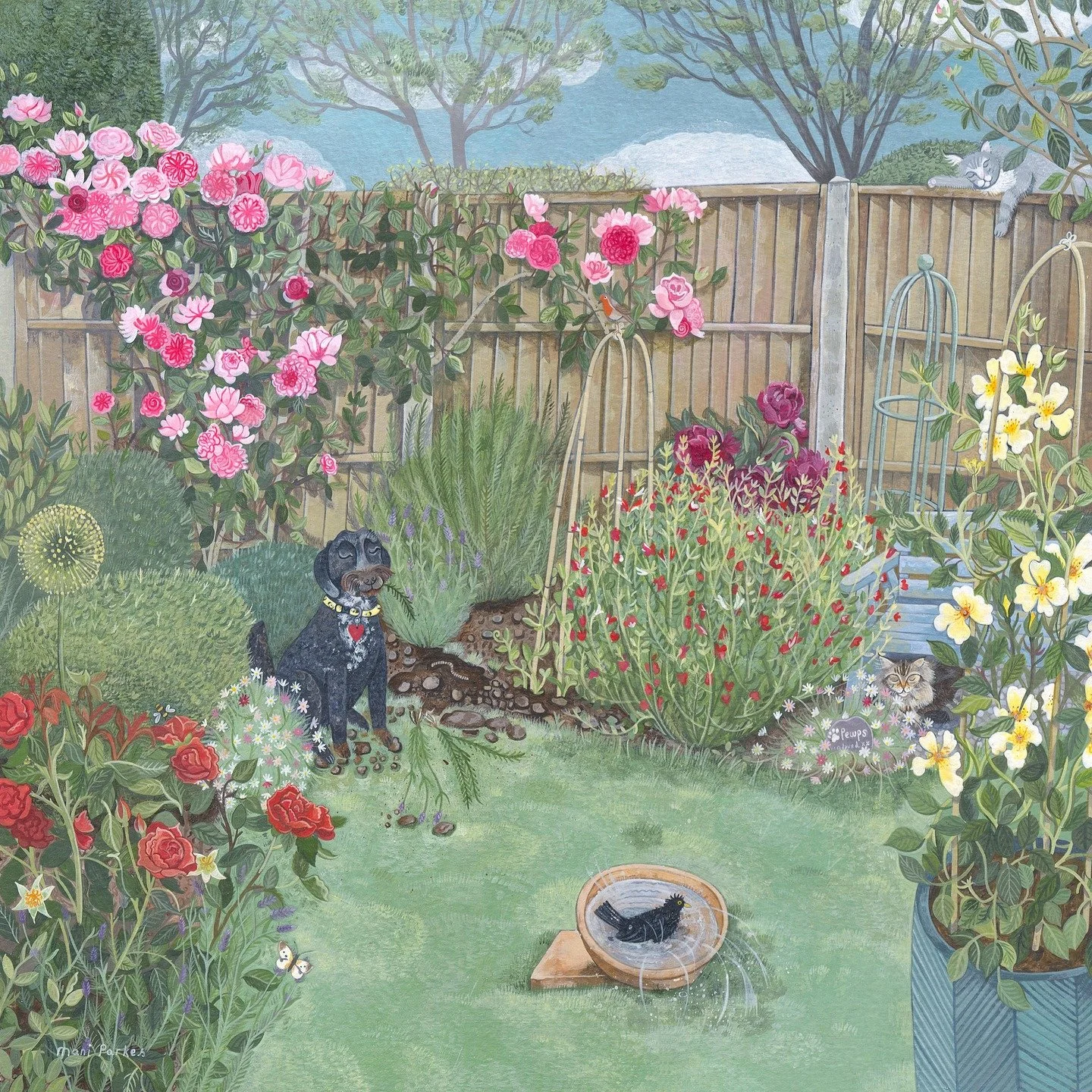 Good evening everyone.
This is the most recent commission that I have been working on. 
Wishing you all a lovely weekend. ☺️☀️ x x x x
Not Another Plant Oscar! #maniparkes #maniannieart #acrylıcpainting #commissionart #englishgarden #femaleartists