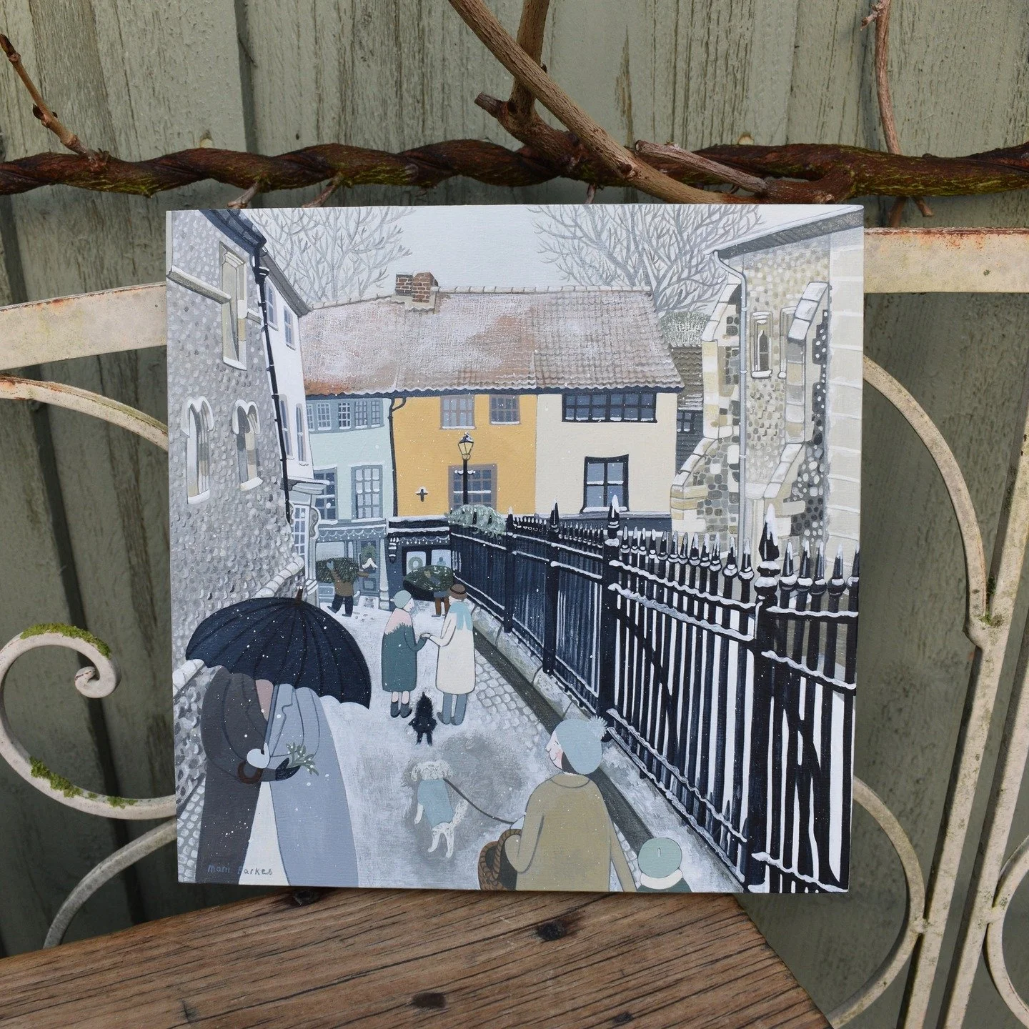 Good evening, I hope you're all well. 
Here is my second attempt at a Christmassy painting which shall be heading to my little Folksy shop at a later date in December. 
I have used my artistic licence in this one by removing the modern architecture w