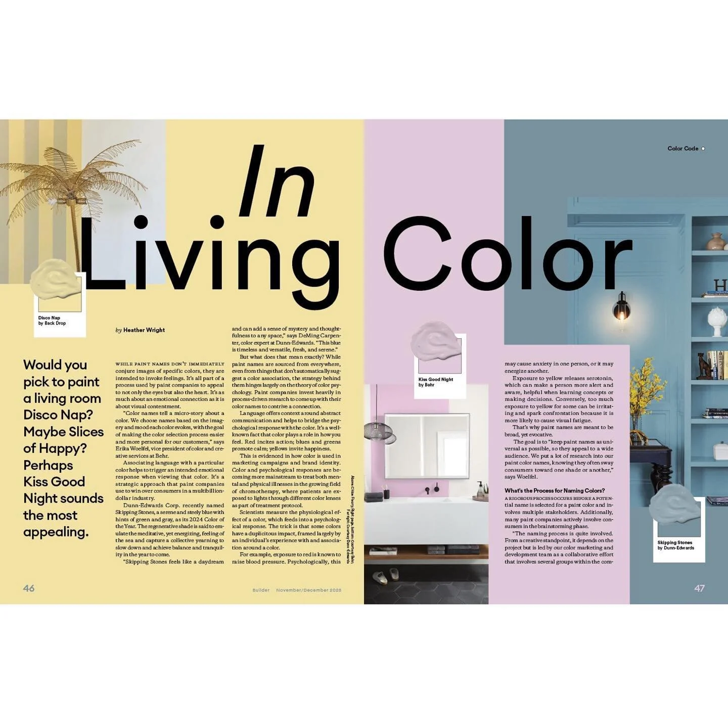 Been bad at sharing work/Builder lately, so here&rsquo;s a layout for NovDec I had some fun with ☻ &ldquo;How Do Paint Colors Get Their Names?&rdquo; and the &ldquo;2024 Colors of the Year&rdquo; &mdash; online now, IRL (print) very soon! 

&rarr; bu
