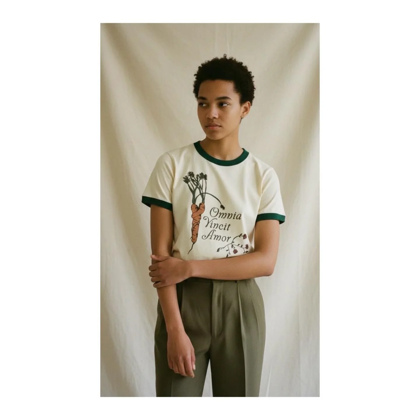 So excited to see these &ldquo;Love Conquers All (Carrot Lovers)&rdquo; tees come to life. As always, I loved helping with these for @farewellfrances ! Leaning in to this message as we get ready to start a new year ✨