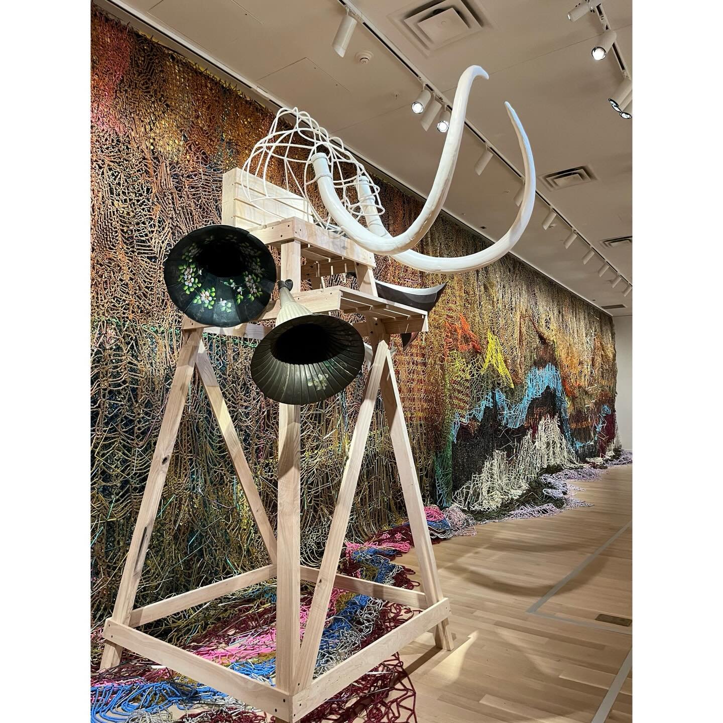 Family Day for the opening of Nick Cave&rsquo;s gorgeous &ldquo;Mammoth&rdquo; exhibit at the Smithsonian American Art Museum 🦣