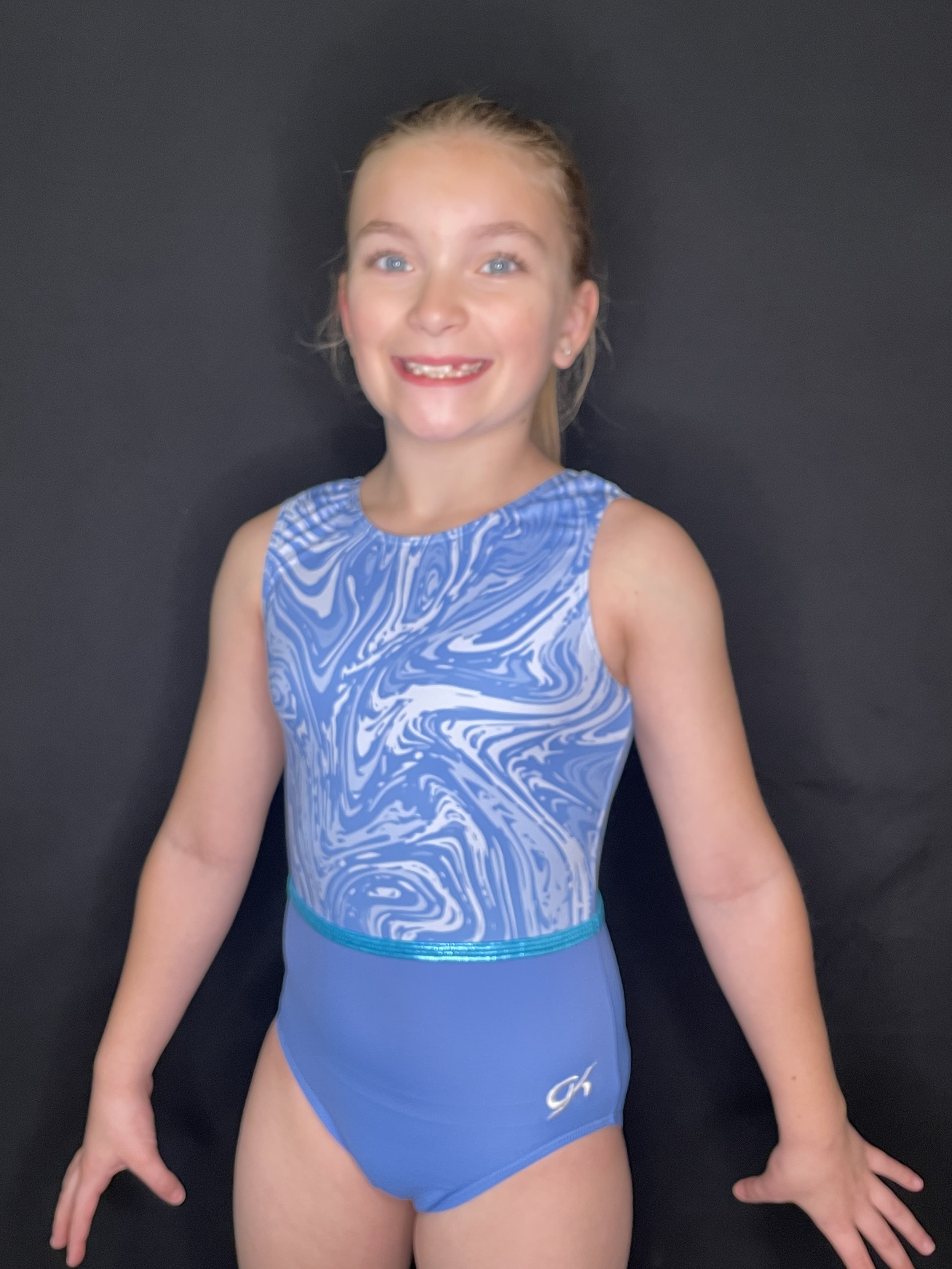 GK Marble Swirl Tank Leotard 3914 Blue