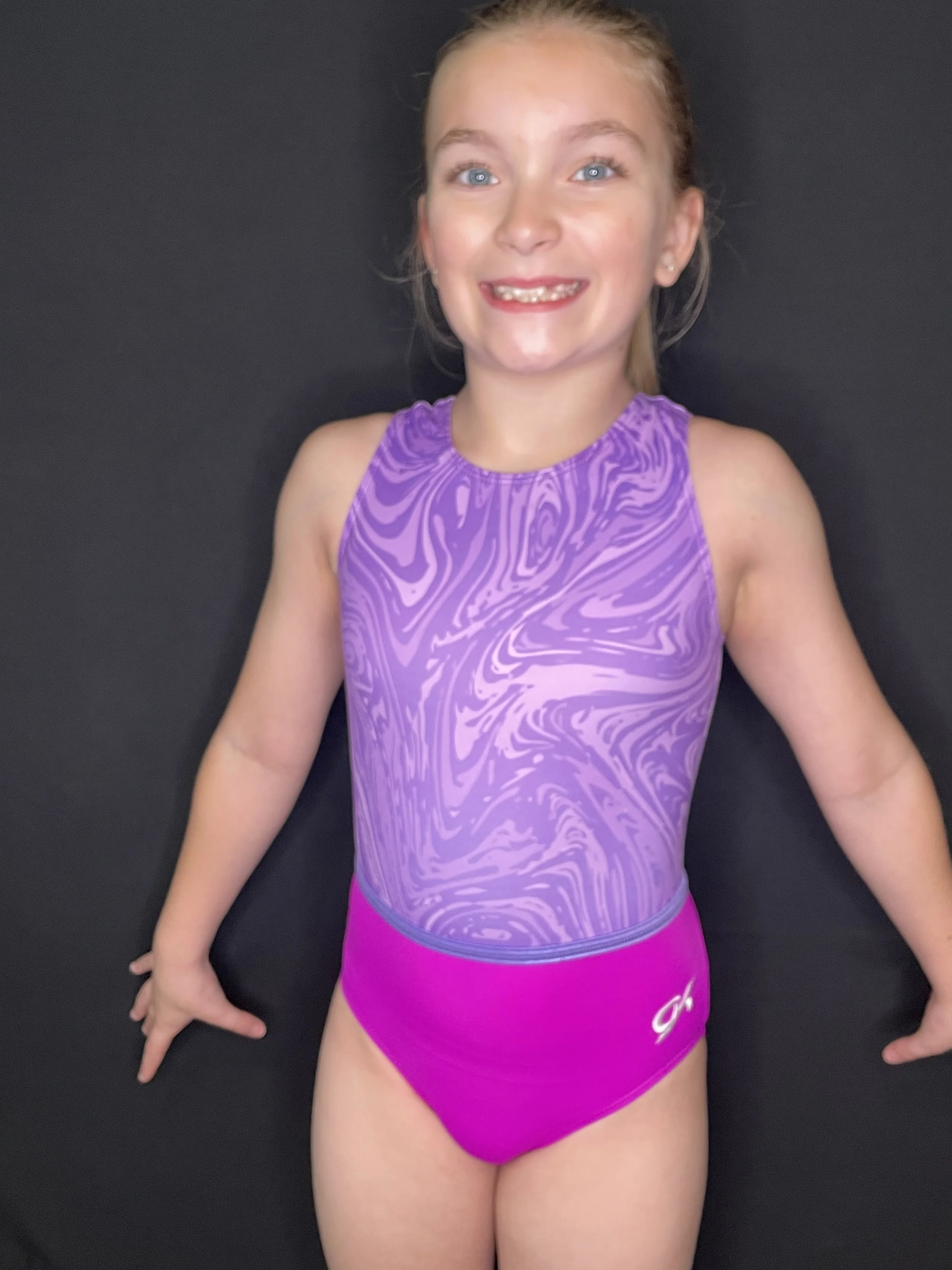 GK Marble Swirl Tank Leotard 3914 Periwinkle
