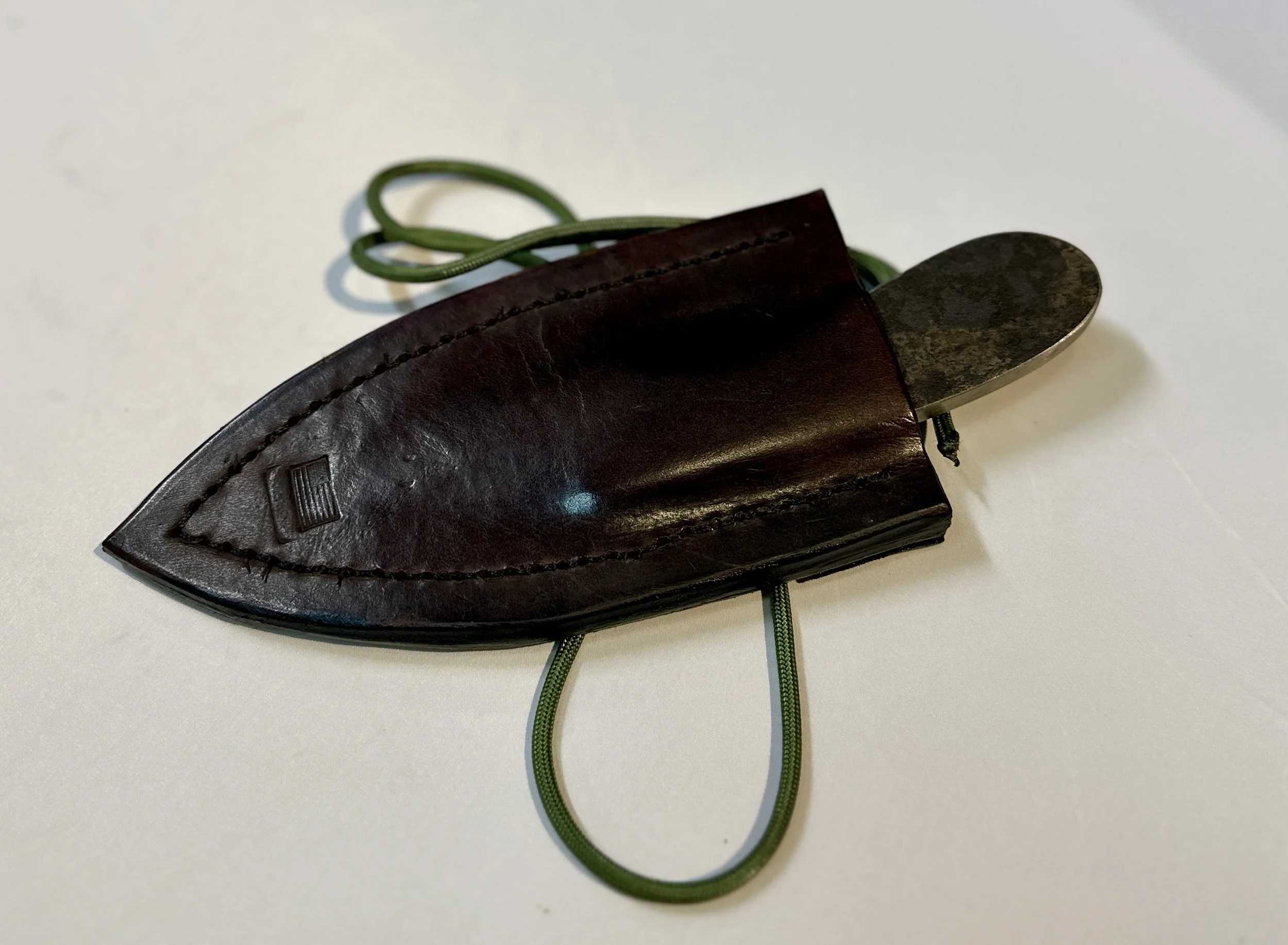 5160 1/4" thick survival/EDC with leather sheath