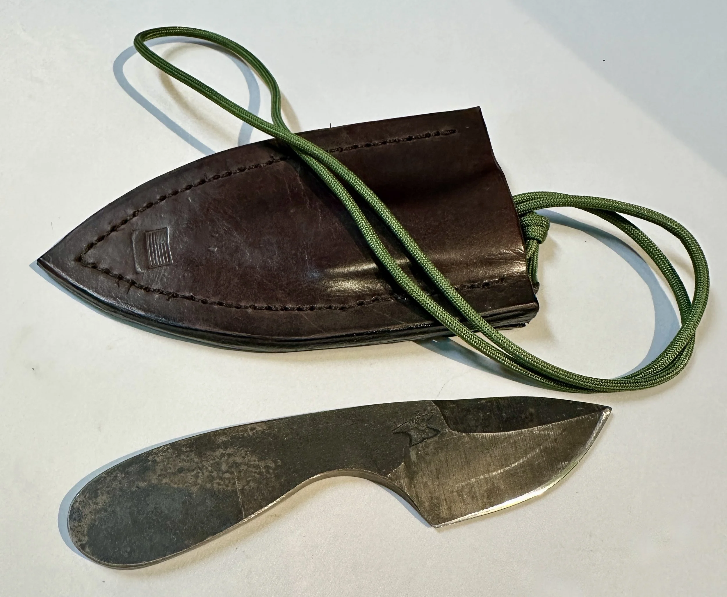 5160 1/4" thick survival/EDC with leather sheath