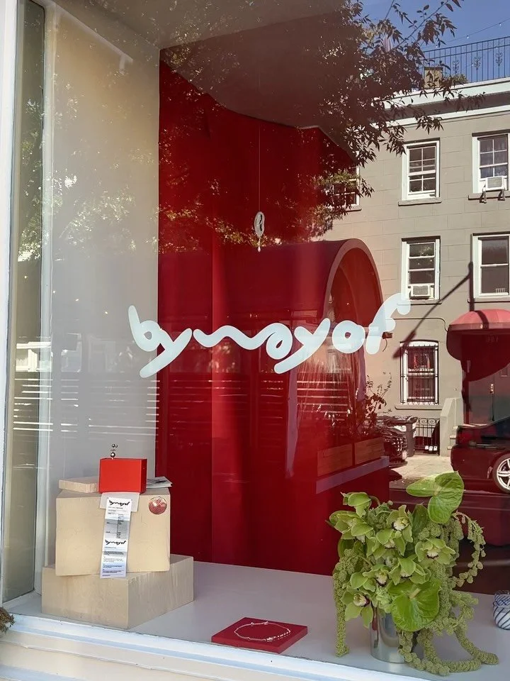 all green for @byway_of 's cutie red pop-up a couple weeks ago💌⛓️👂🏼