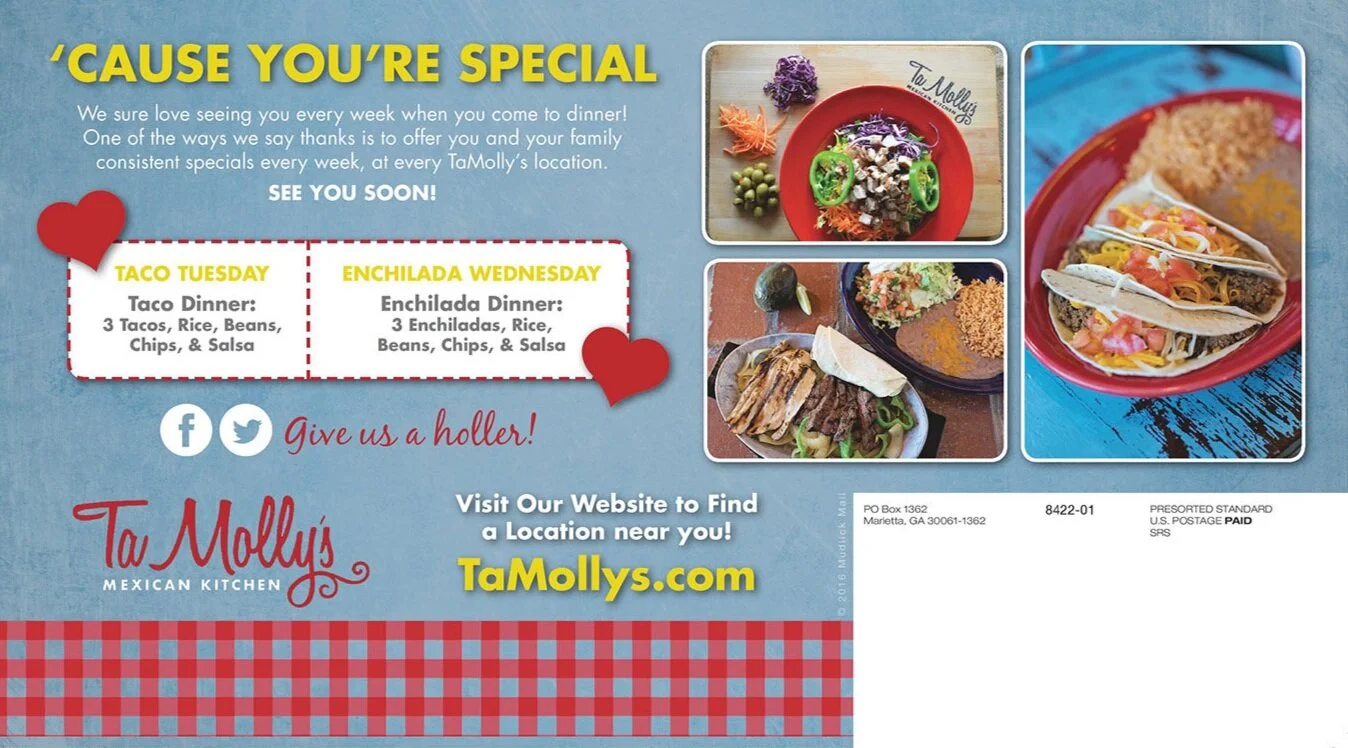 Tastefully Simple Jumbo Postcard Mailer