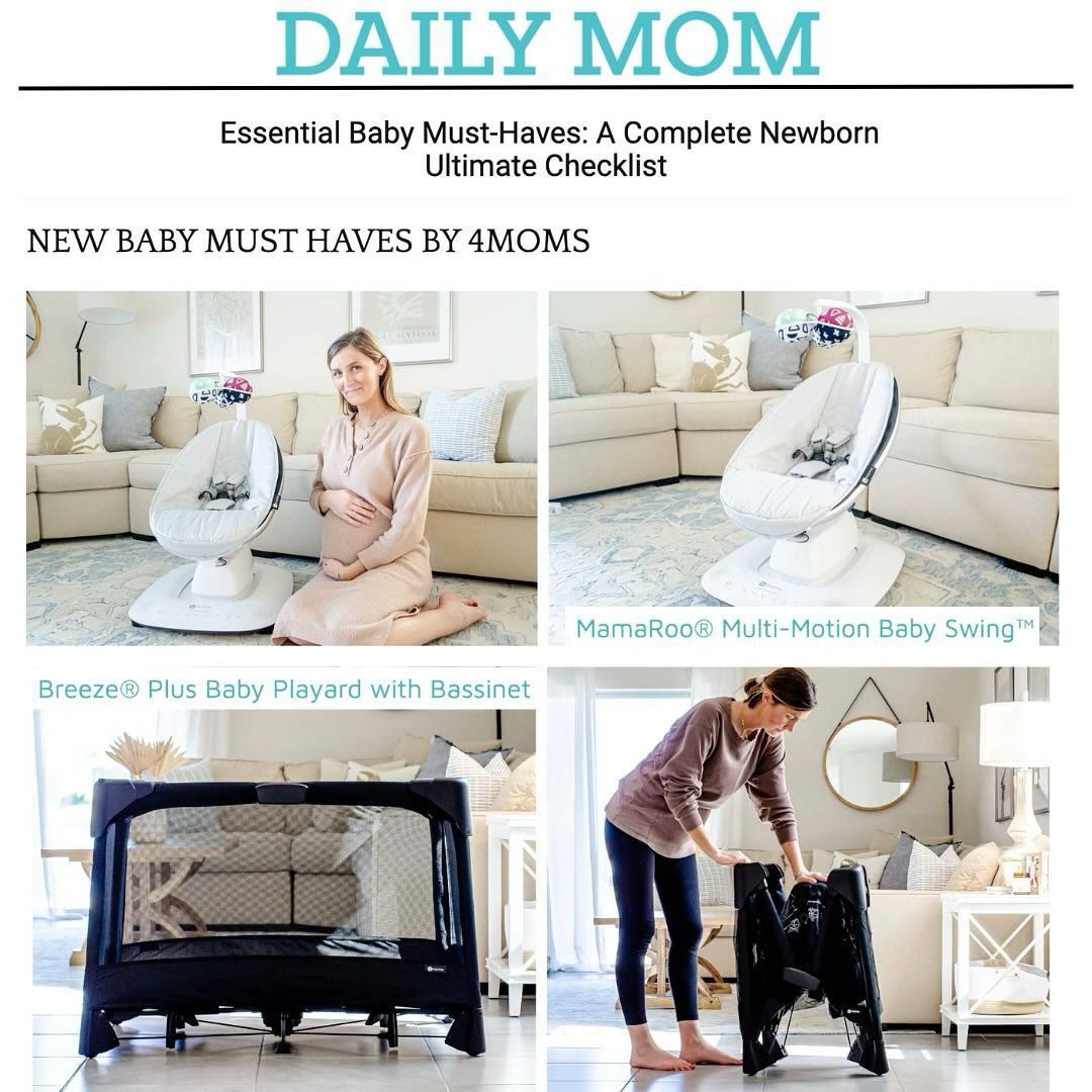 Once again, @4moms_hq products are named &ldquo;Baby Must-Haves&rdquo;. Thanks, @dailymomofficial #musthave #mamaroo #breezeplayard