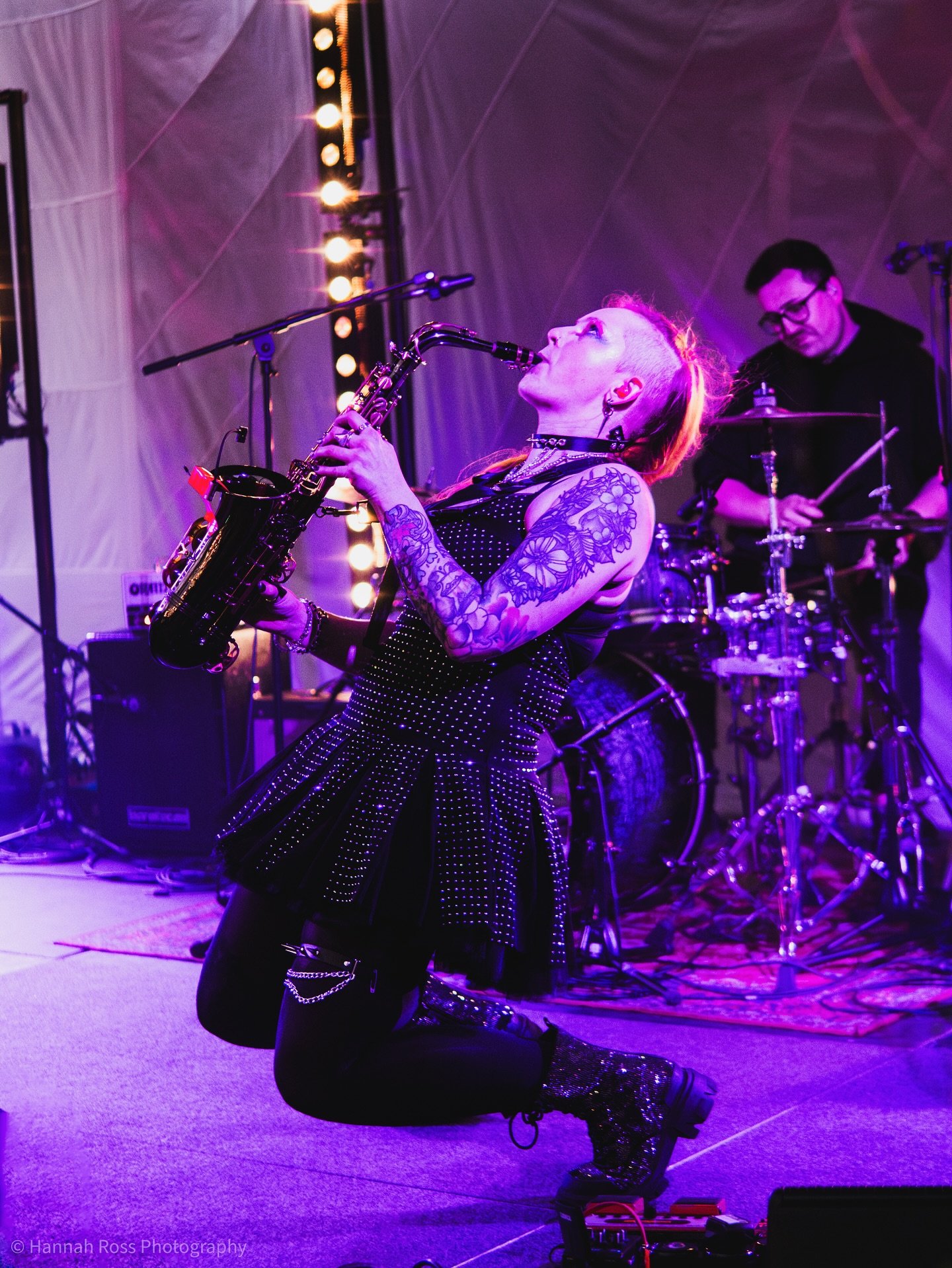 On my knees after about her ridiculous weekend of antics. Had the pleasure of working with all 4 of my fave &amp; regular rotation bands! Bigup @fidgetandthetwitchers for having me as part of the big bad horn section on Thursday, @seasofmirth for an 