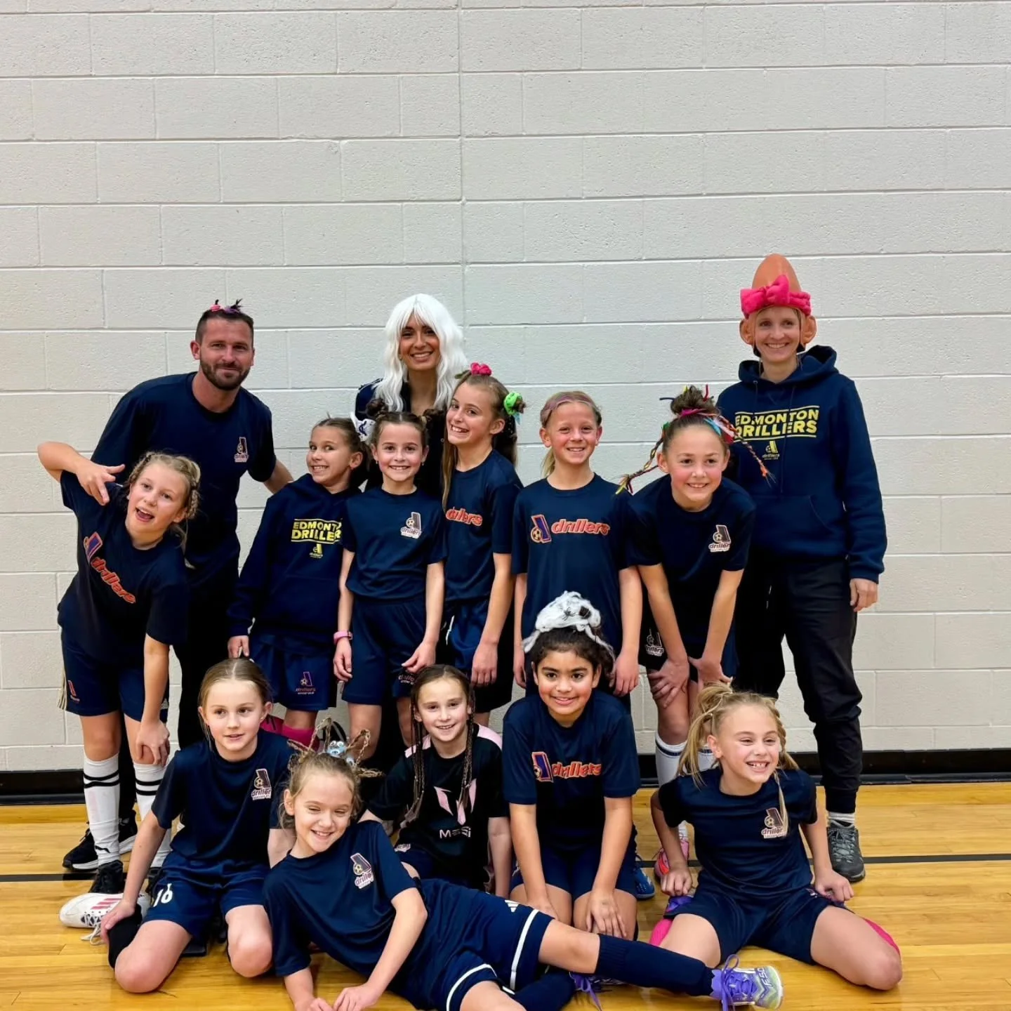 Wacky hair, don&rsquo;t care! Our U10 T1 girls brought the energy and the creativity to the pitch today 💪⚽💜 #TeamSpirit #WackyHairDay #EdmontonDrillers&rdquo;