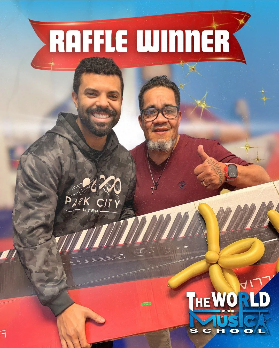 🎉🎹 WE HAVE A WINNER! 🎹🎉

Congratulations to the lucky winner of our electric piano raffle from our final show of the year &mdash; the Band Program Christmas Spectacular 🎄✨

This special giveaway took place during a beautiful afternoon filled wit