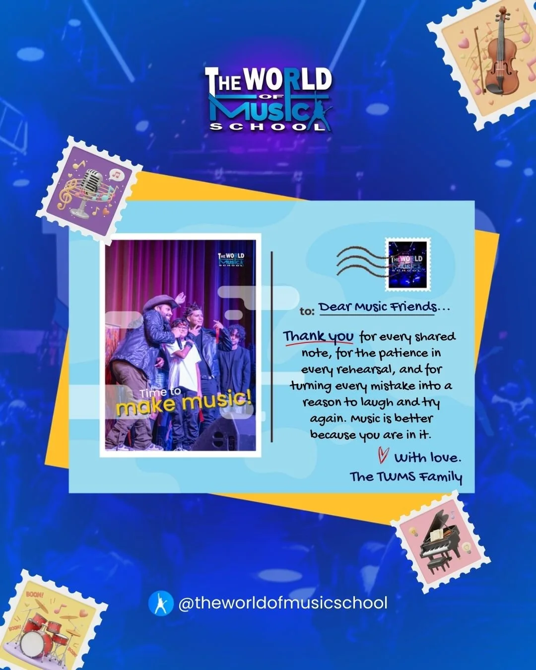 ✨🫶🏽 SOMETIMES, THE MOST IMPORTANT NOTE IS &ldquo;THANK YOU.&rdquo; 🫶🏽✨

In the middle of practicing that difficult chord or feeling the nerves before a recital, it&rsquo;s easy to forget what truly makes the journey special &mdash; the people.

T
