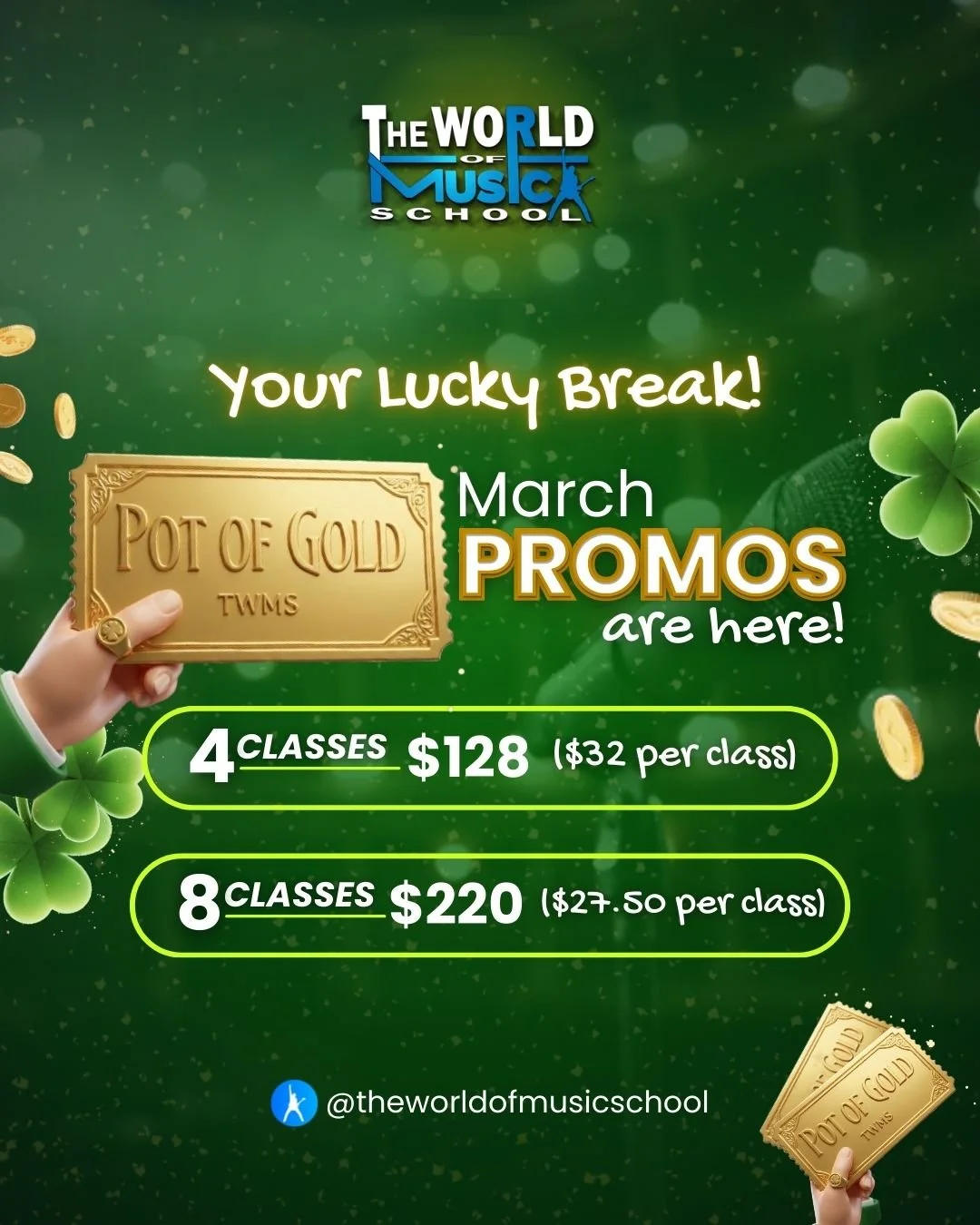 🍀✨ What if your child&rsquo;s &ldquo;lucky break&rdquo; this year isn&rsquo;t luck at all&hellip; but opportunity?

March is here at The World of Music School, and we&rsquo;ve launched something special.

This month, we&rsquo;re celebrating growth.
