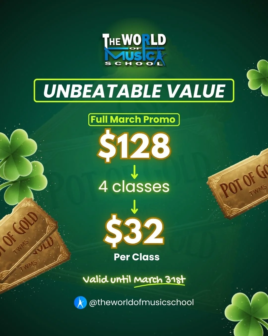 🍕🎮 What does $32 really get you?

A quick treat?
A short moment of entertainment?

Or&hellip; something that lasts.

At The World of Music School, that same $32 can become the start of something much bigger &mdash; confidence, discipline, and a ski