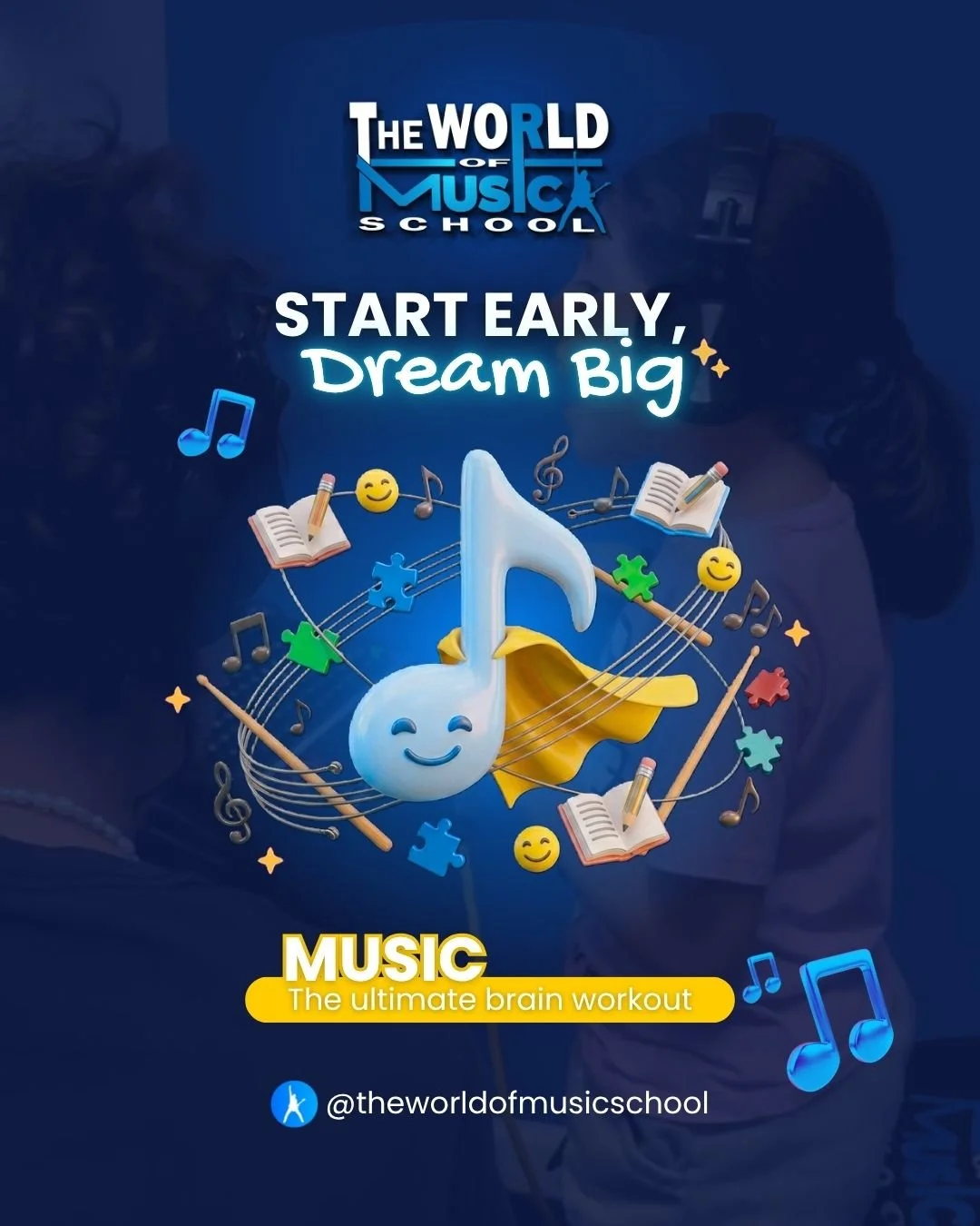 Did you know that music is the only "exercise" that activates all areas of the brain at the same time? ✨

Many parents ask us: "What is the best age to start?" The answer is simple: The sooner, the better! 🎹🥁

Learning music in 