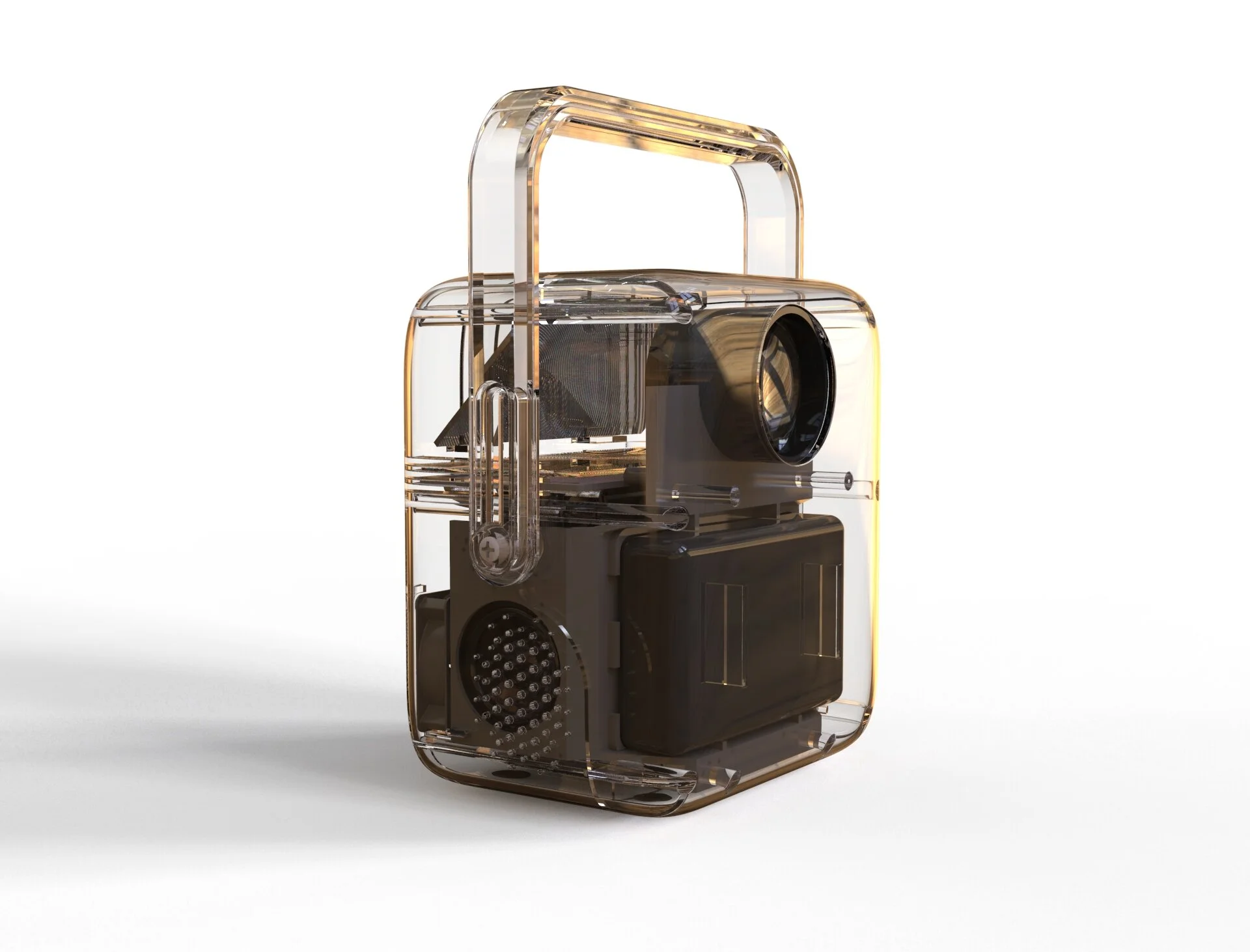 Clear renders show how each piece fit into a very compact space without breaking through.