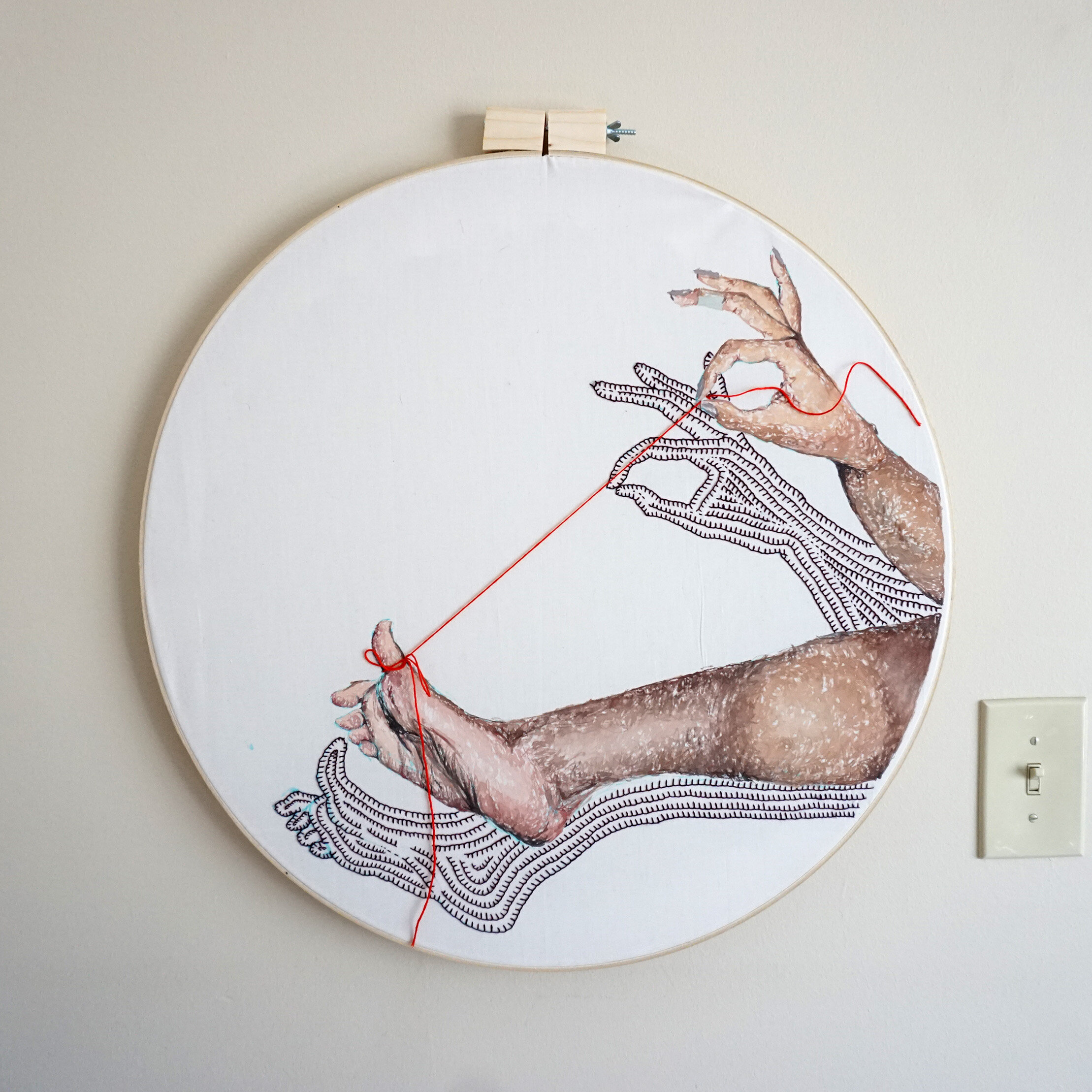 mixed media / gouache and embroidery on muslin (2019)