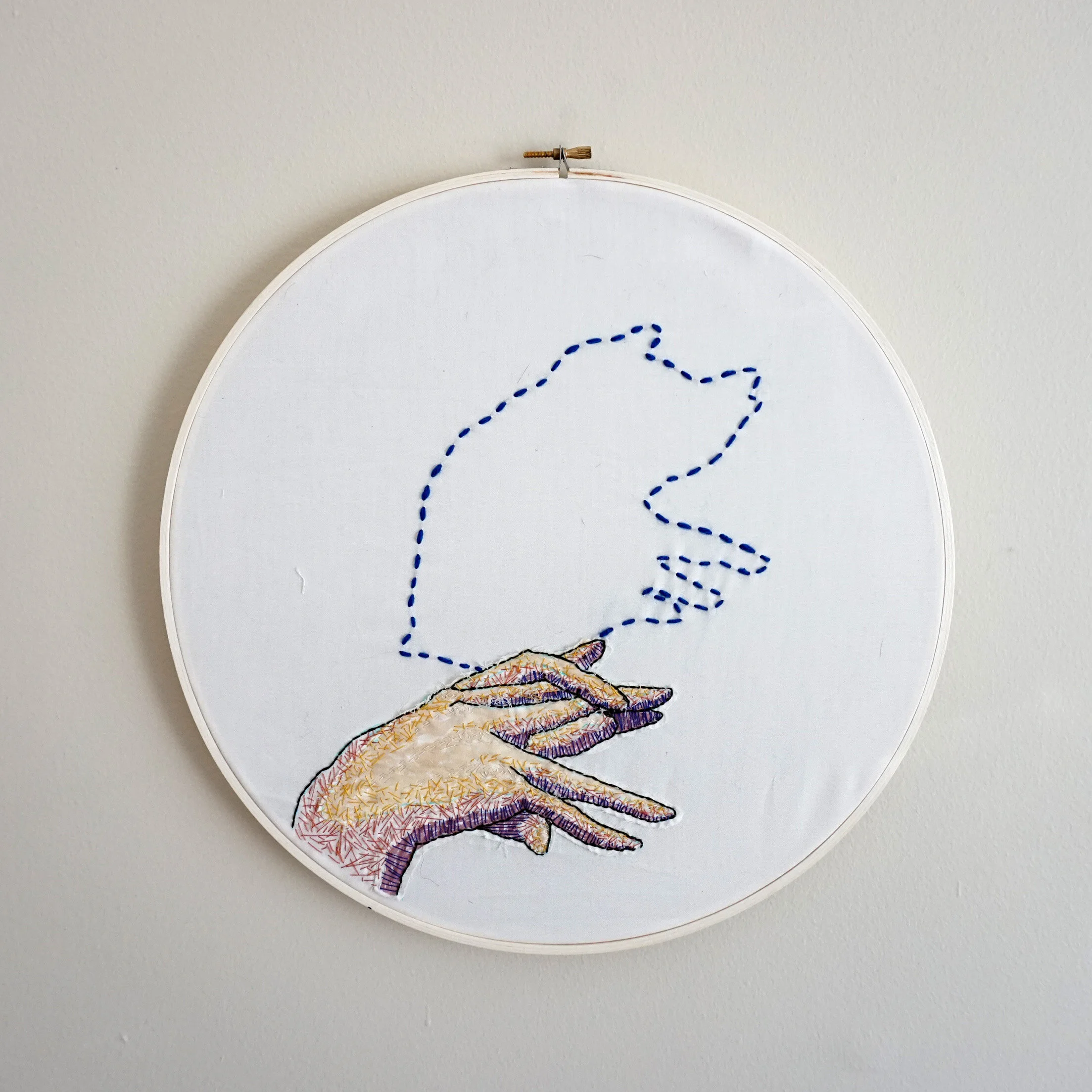 mixed media / gouache and embroidery on muslin (2019)