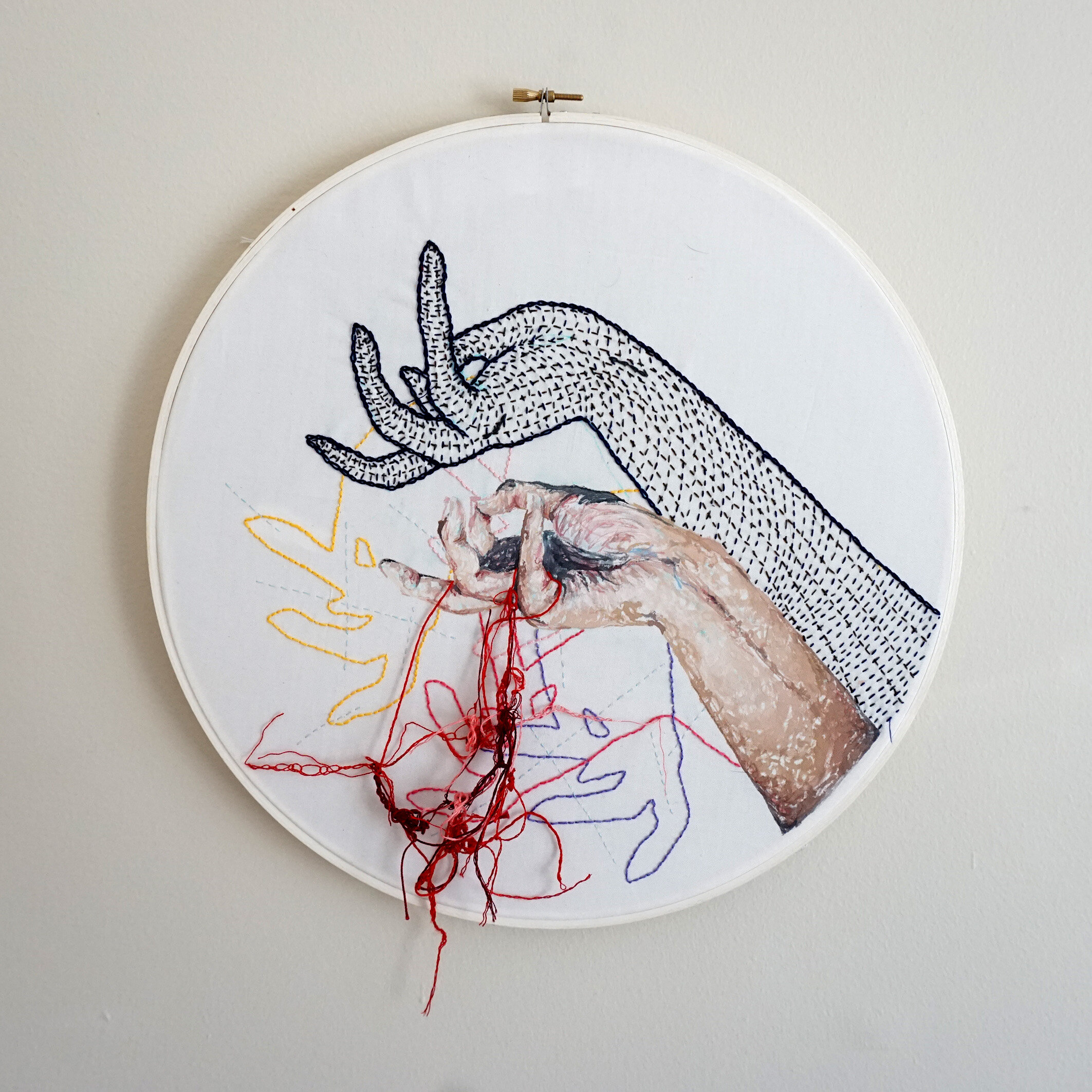 mixed media / gouache and embroidery on muslin (2019)