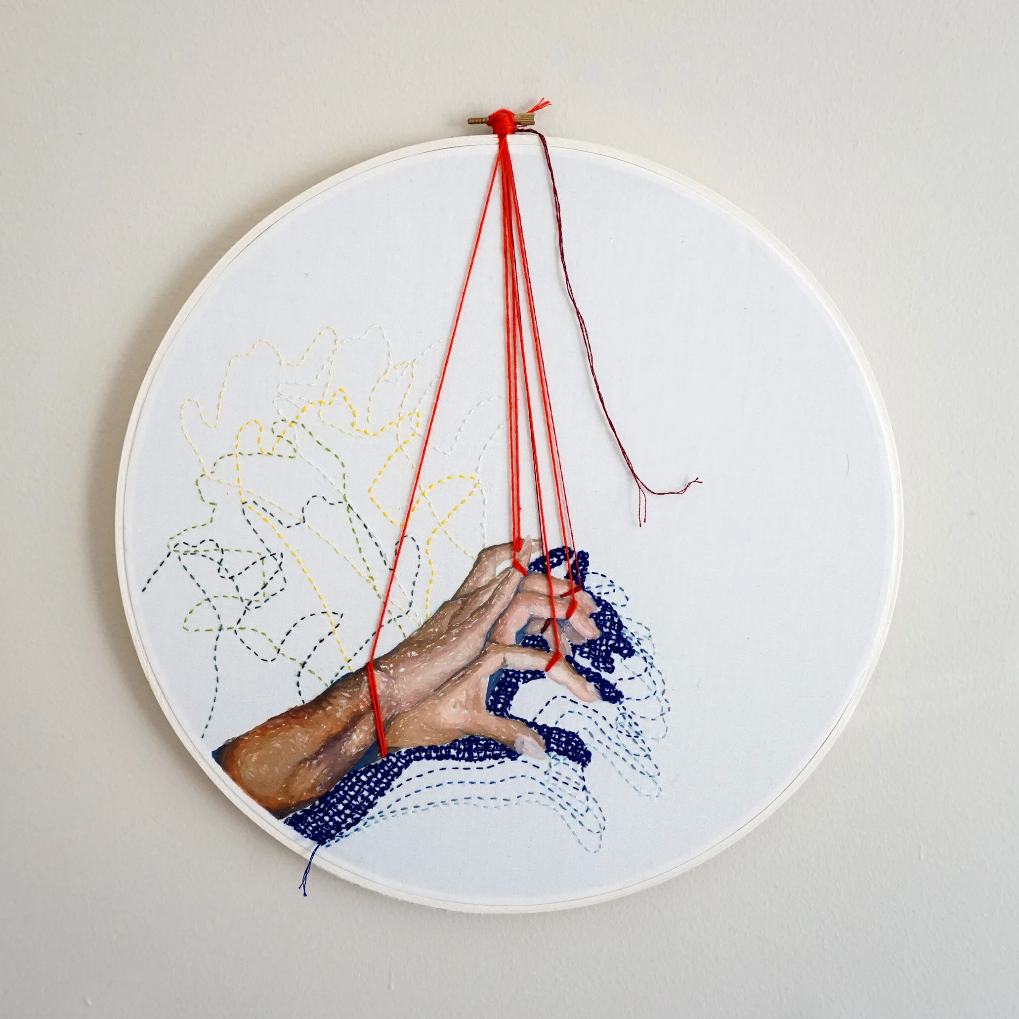 mixed media / gouache and embroidery on muslin (2019)