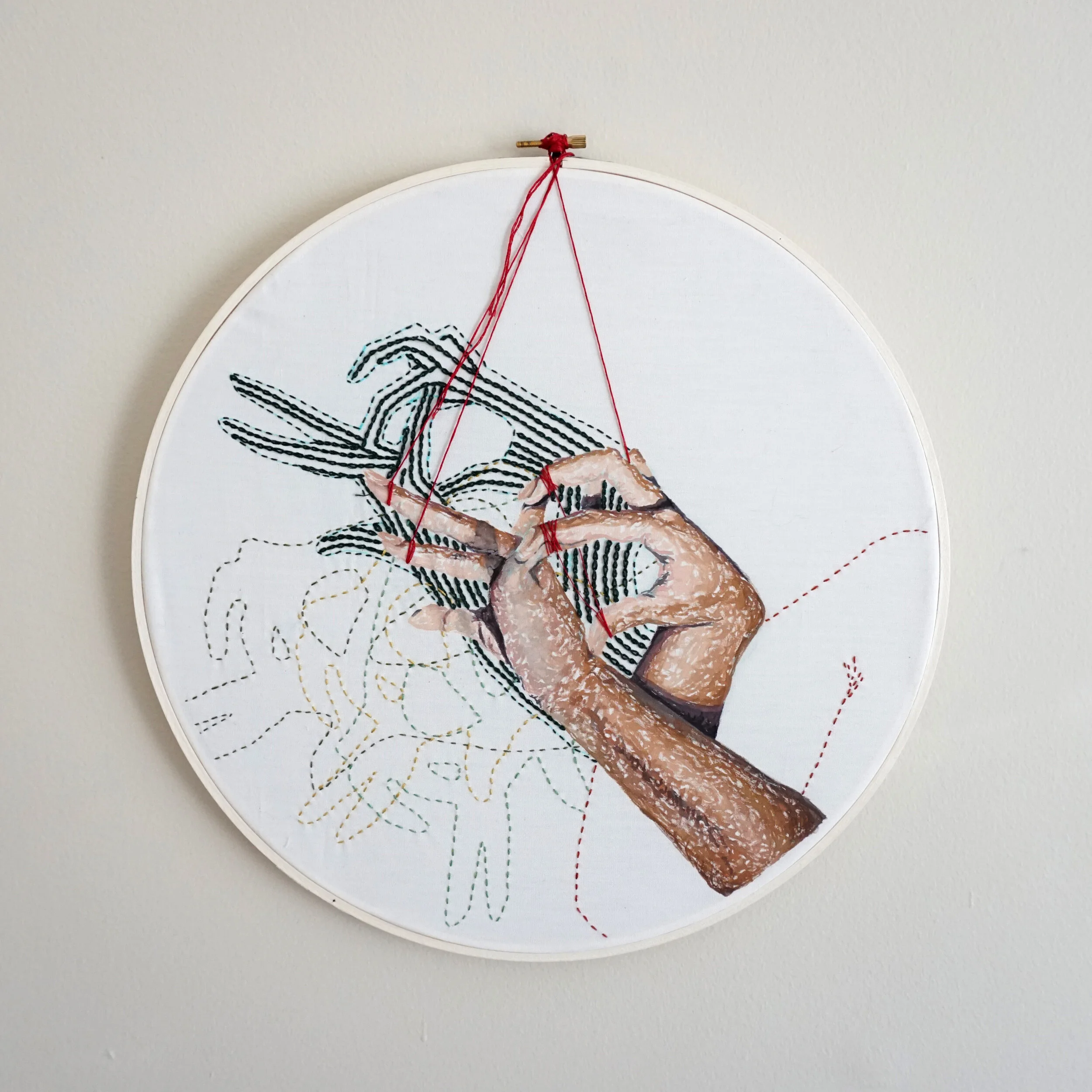 mixed media / gouache and embroidery on muslin (2019)