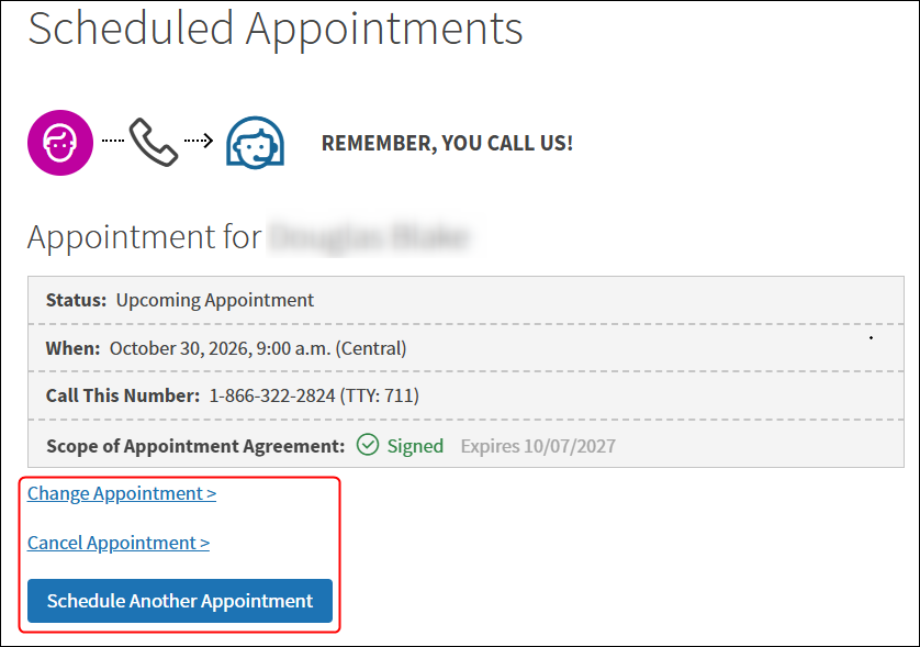 Verify appointment information.