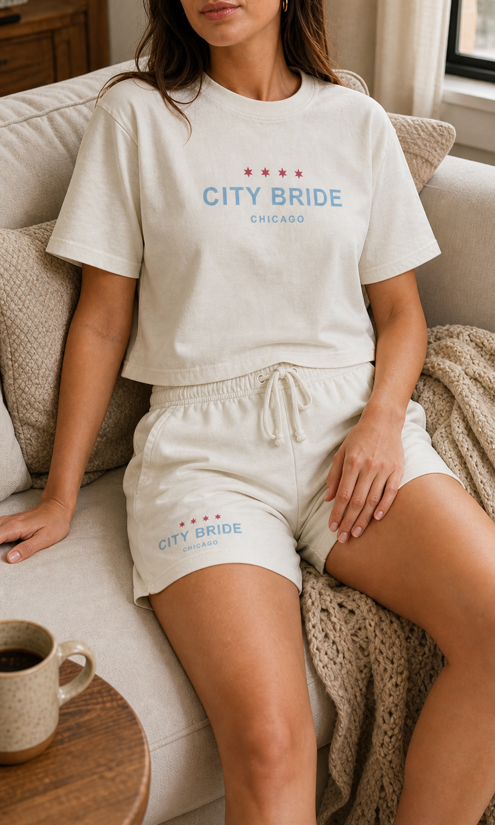 'City Bride' Minimal Casual Lounge Shorts  —  Lightweight Garment-Dyed Fleece Sweat Shorts