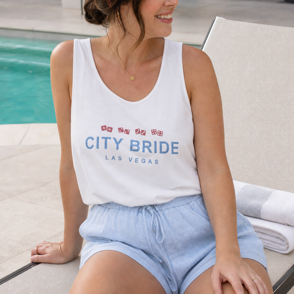 City Bride Las Vegas Tank Top — Vegas Bachelorette Pool Party Shirt