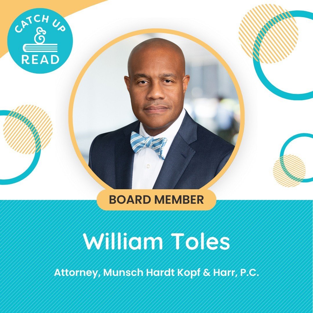 🙌✨ Gratitude in Action: Catch Up &amp; Read is grateful for William Toles, a valued new board member for 2024! 💛 As a native Dallasite and Dallas ISD alumnus, William joined CAR because he believes in our founding mission to create meaningful chang