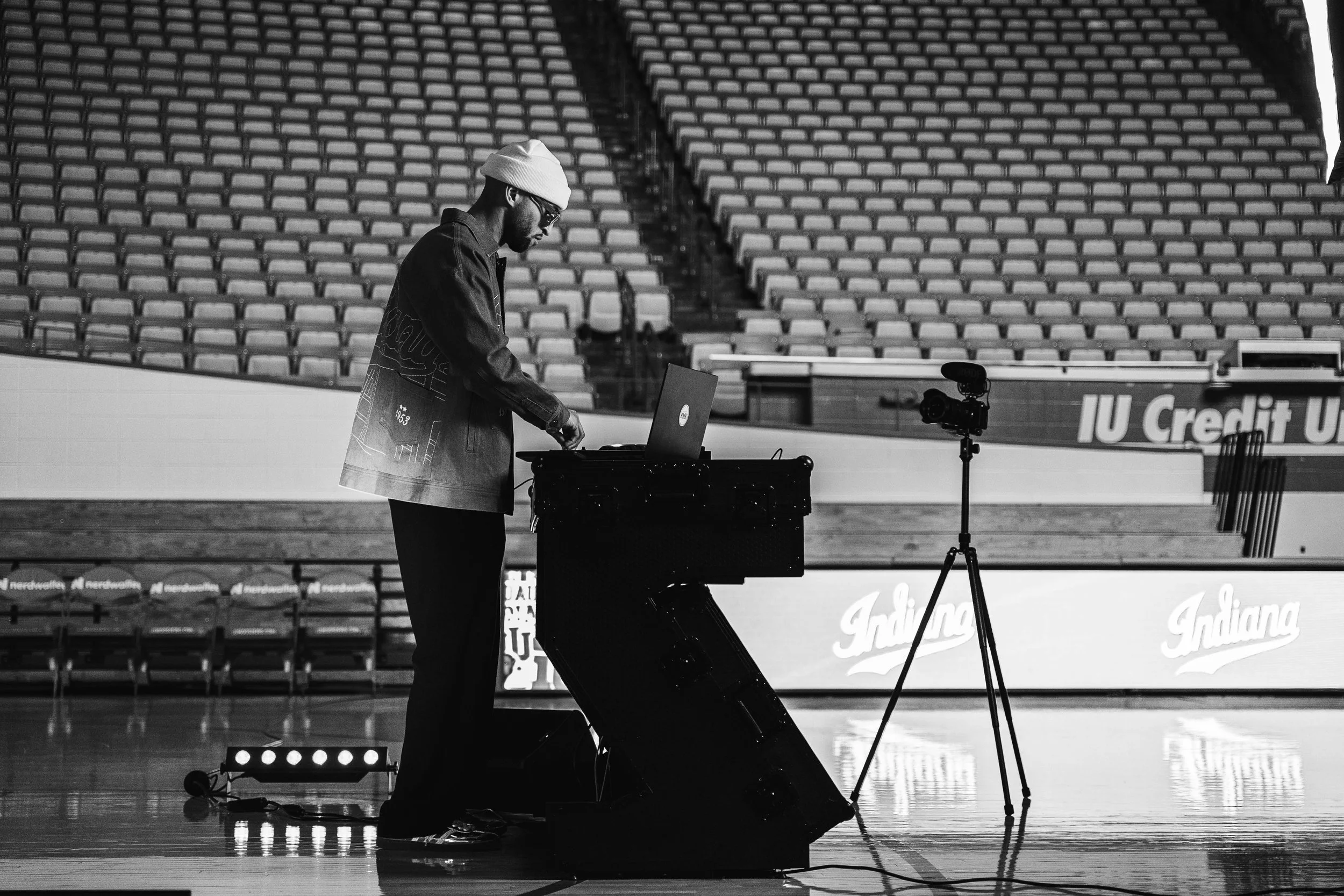 dj iman tucker performs set at indiana university assembly hall in bloomington indiana