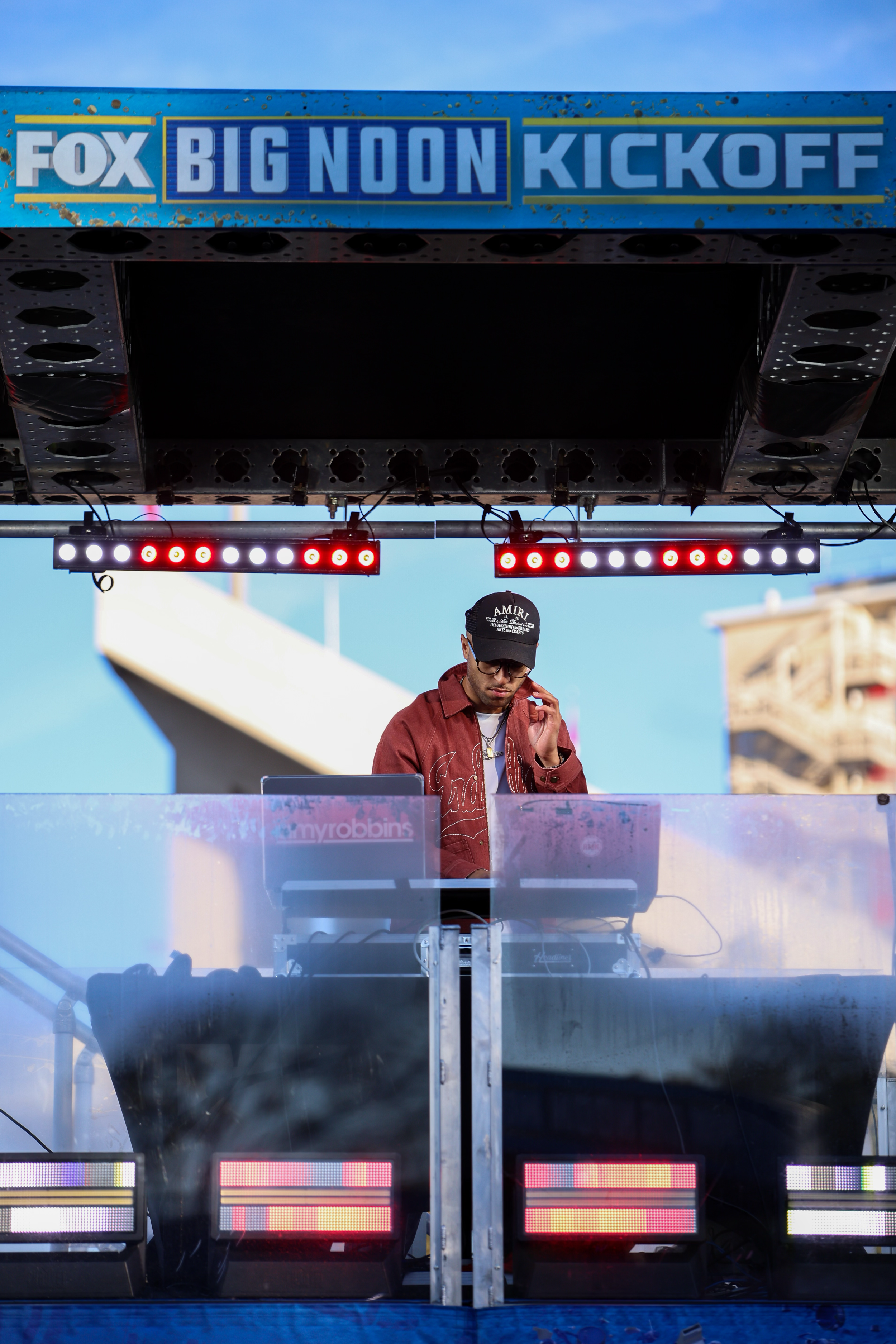 Iman Tucker DJs live on Fox Big Noon Kickoff leading up to Indiana University Football