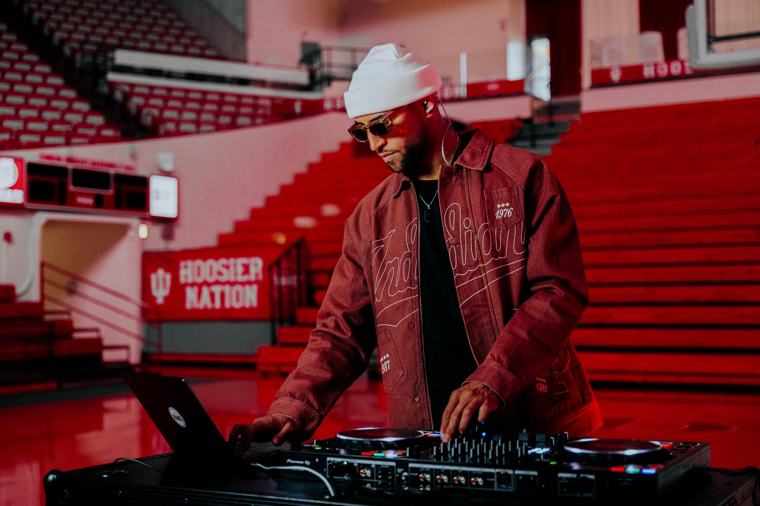 dj iman tucker performs set at indiana university assembly hall in bloomington indiana