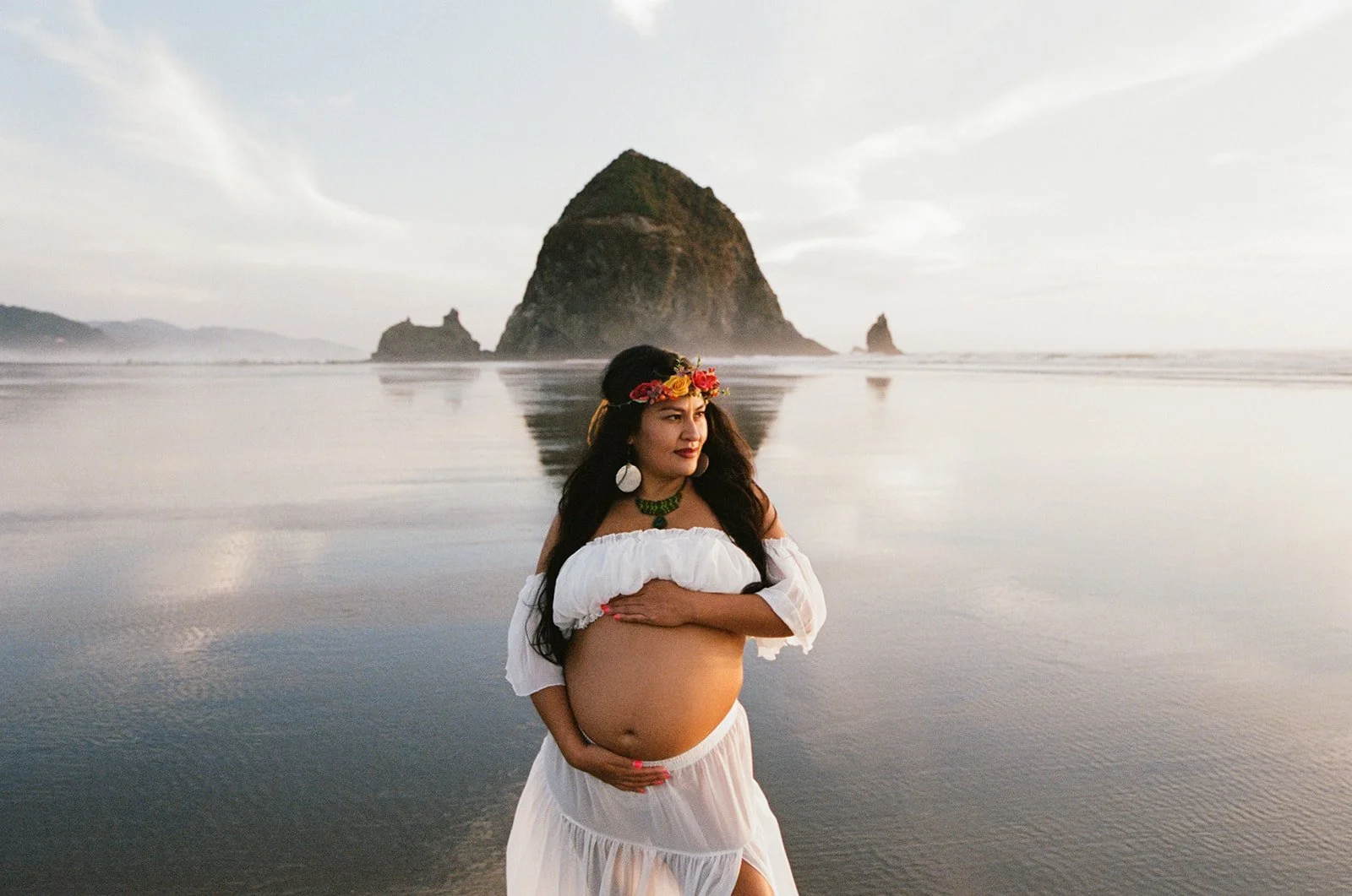an ethereal maternity shoot