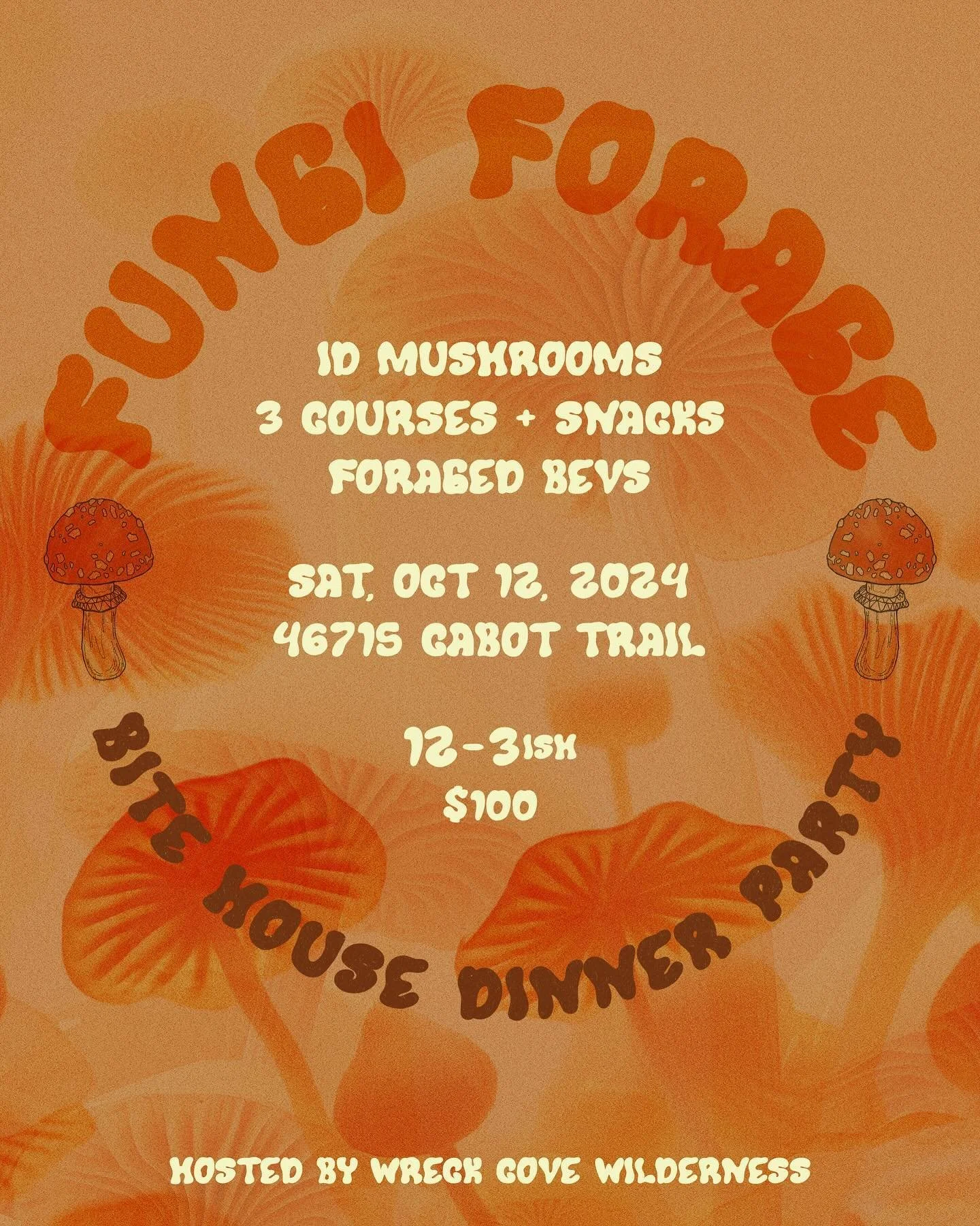 🍂🍄&zwj;🟫PLEASE SHARE 🍄&zwj;🟫🍂 this event is going to be special! Sat, Oct 12 my friend Bryan Picard @bitehouse is making a 3 course + snacks foraged foods themed meal while we learn about fungi and foraging.

I have been holding off on promotio