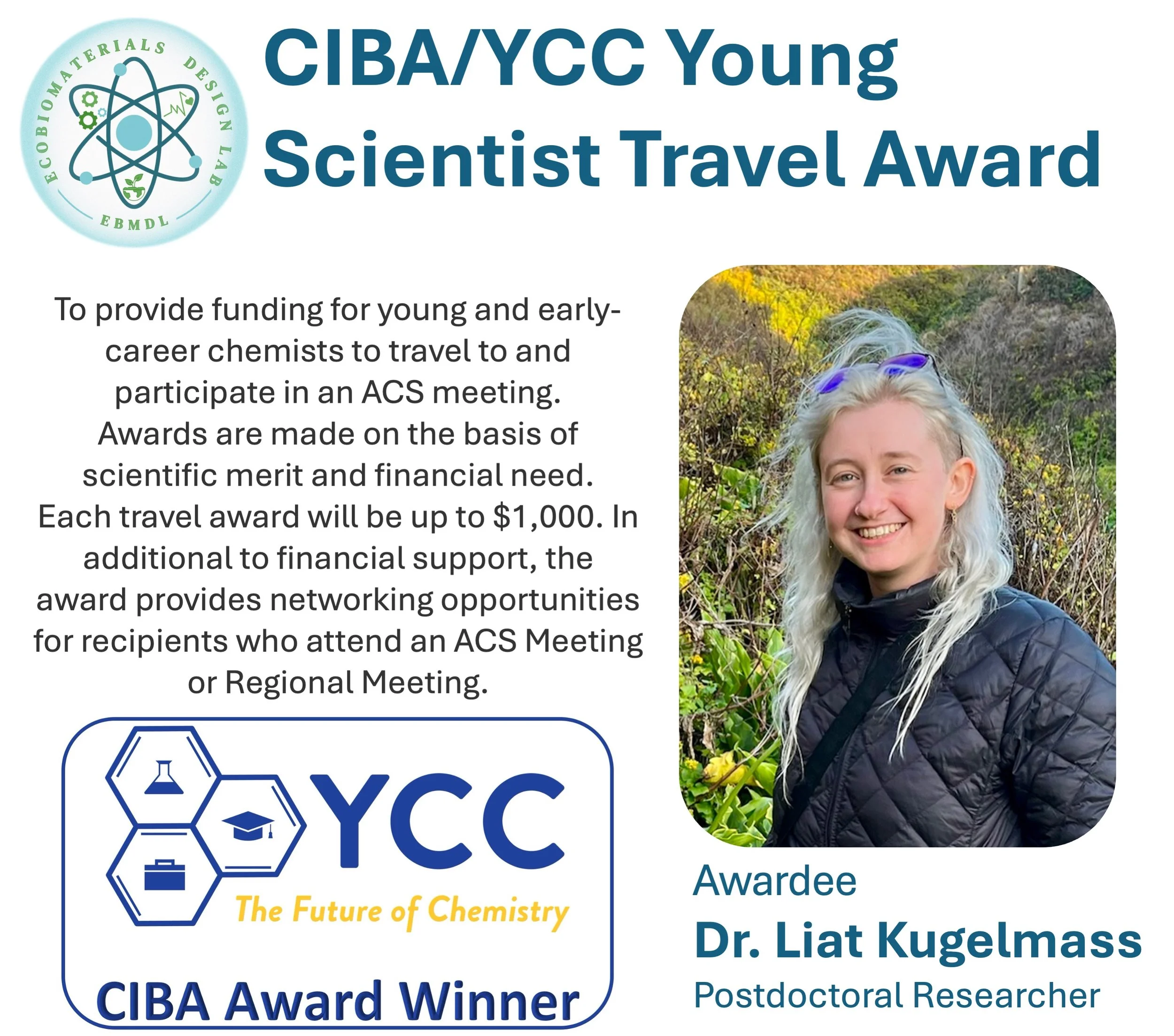 Liat receives CIBA/YCC Young Scientist Travel award!