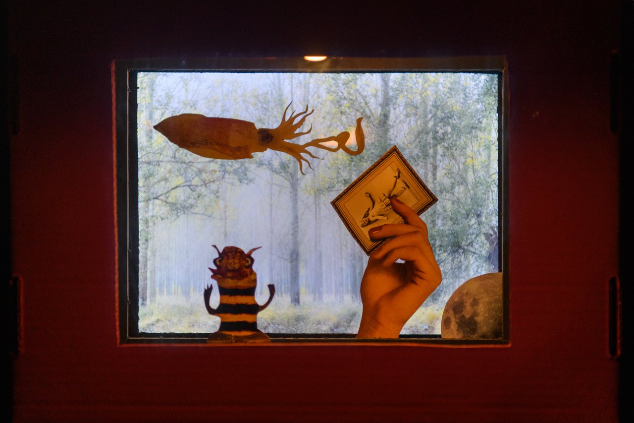 15. Bee creature with squid in a forest.jpeg