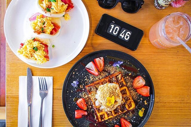 | almost forgot how nice it is sit down and eat a meal out. here&rsquo;s to my first brunch post-iso. ✨ #onebiteatatime 
_____
🧇 GOLDEN GAYTIME WAFFLE House made Belgian waffle, ice cream, golden peanut crumb, sticky caramel sauce, chocolate lashing